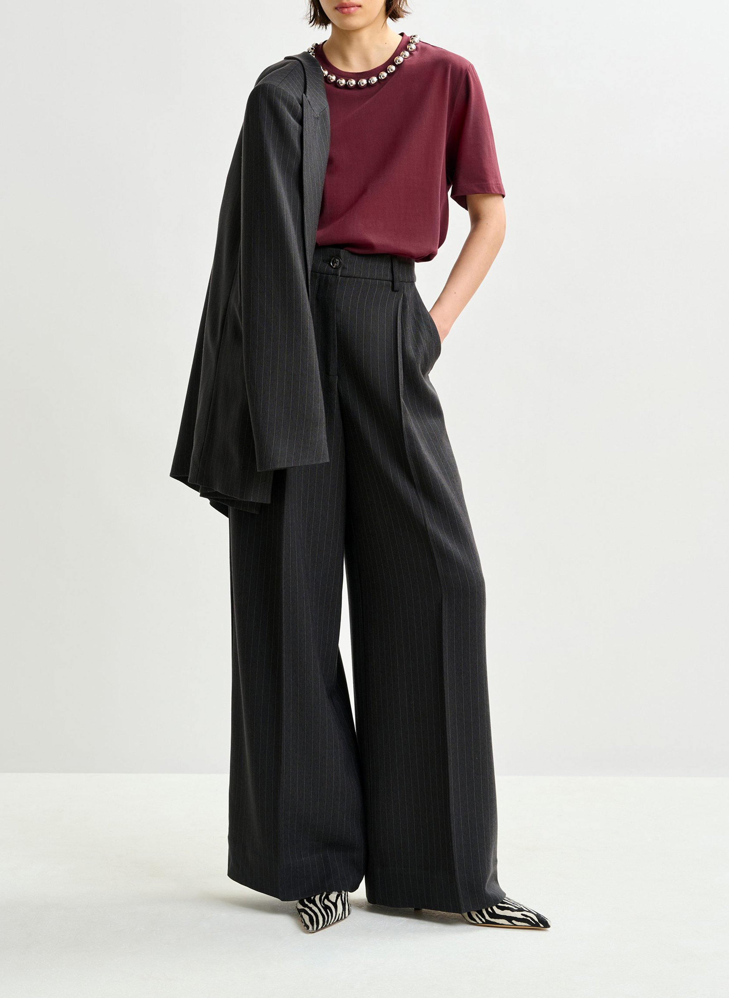 Top droit en coton Intenso ESSENTIEL ANTWERP Rouge