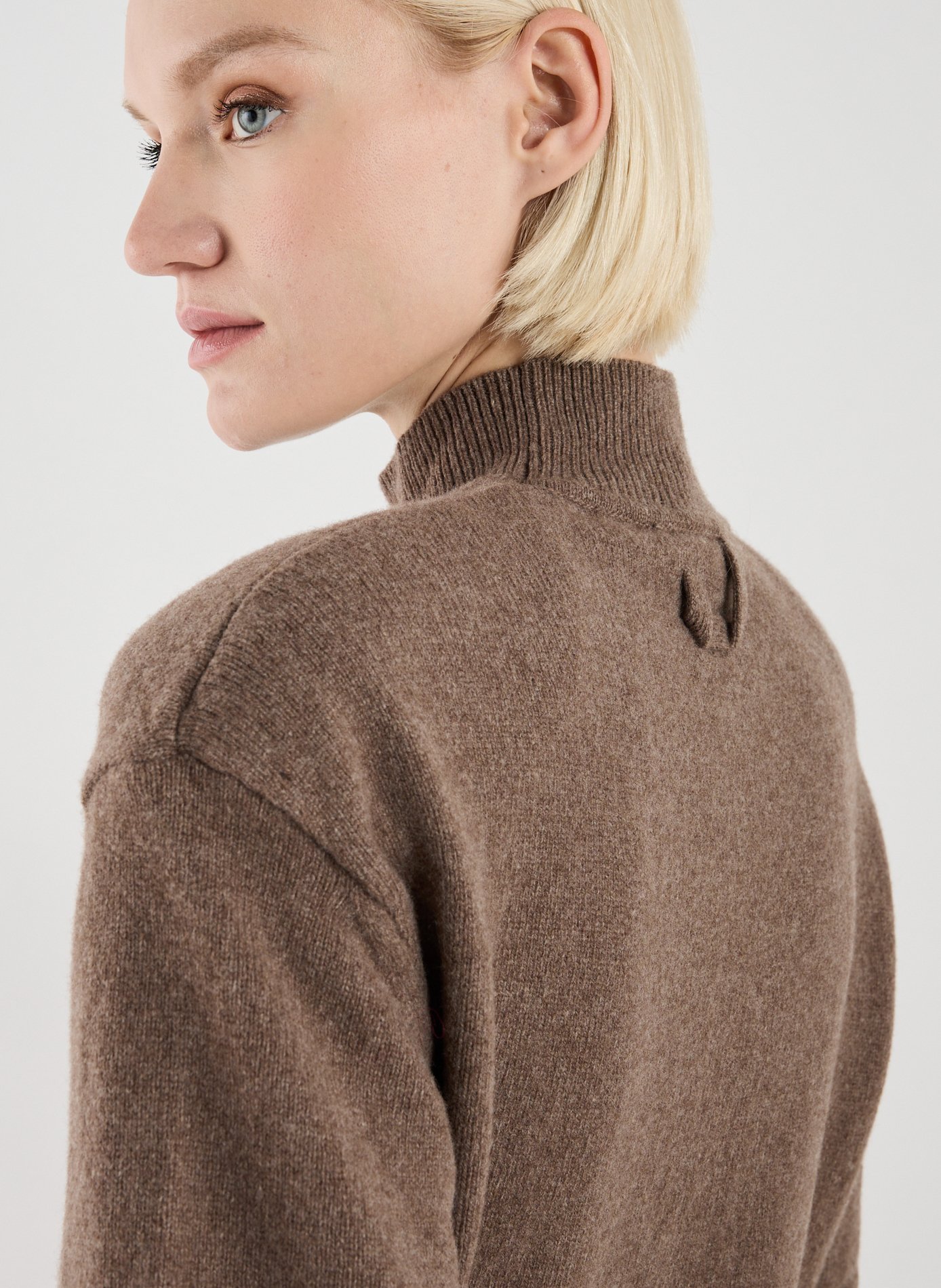 Robe midi en laine et cachemire JACQUEMUS Marron