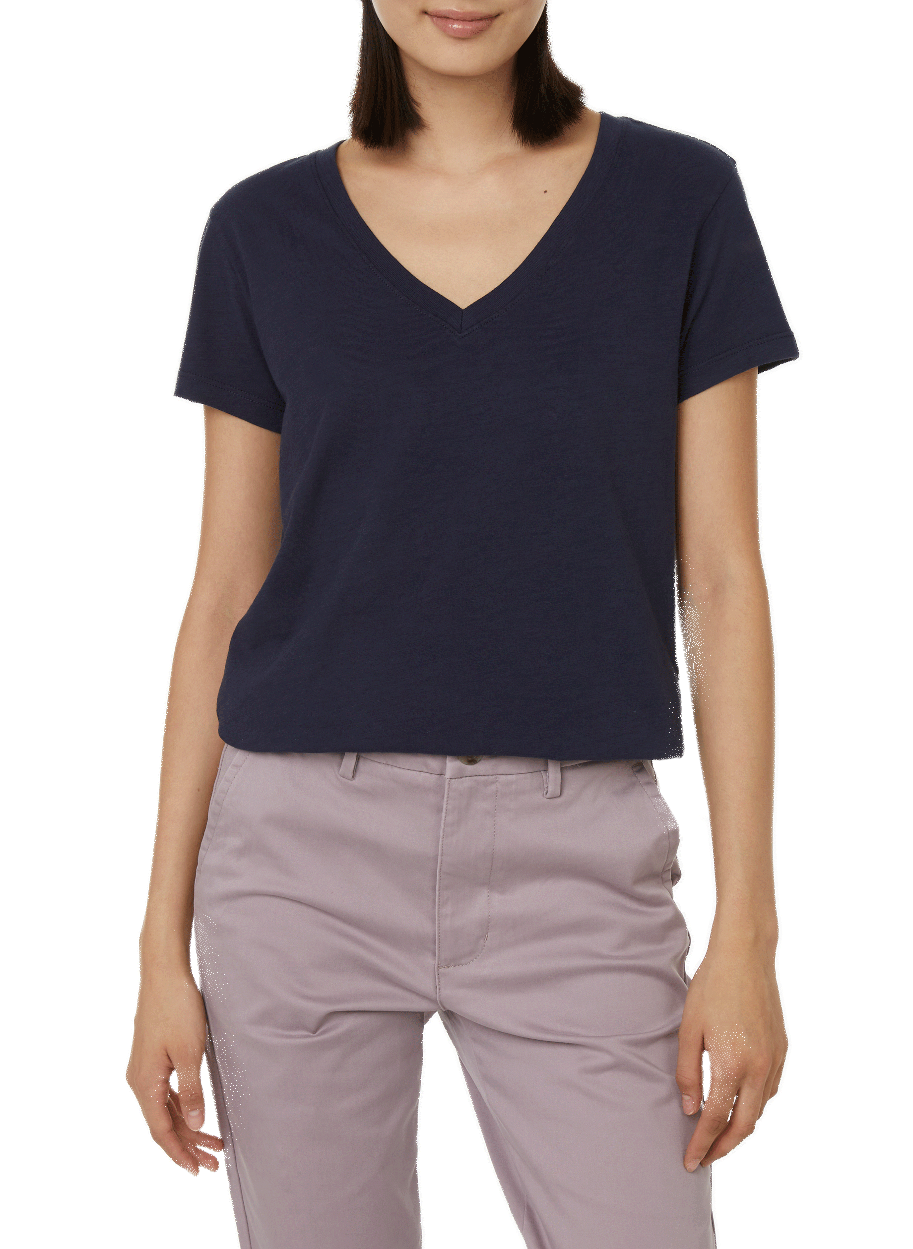 DOCKERS Cotton V-neck T-shirt Blue