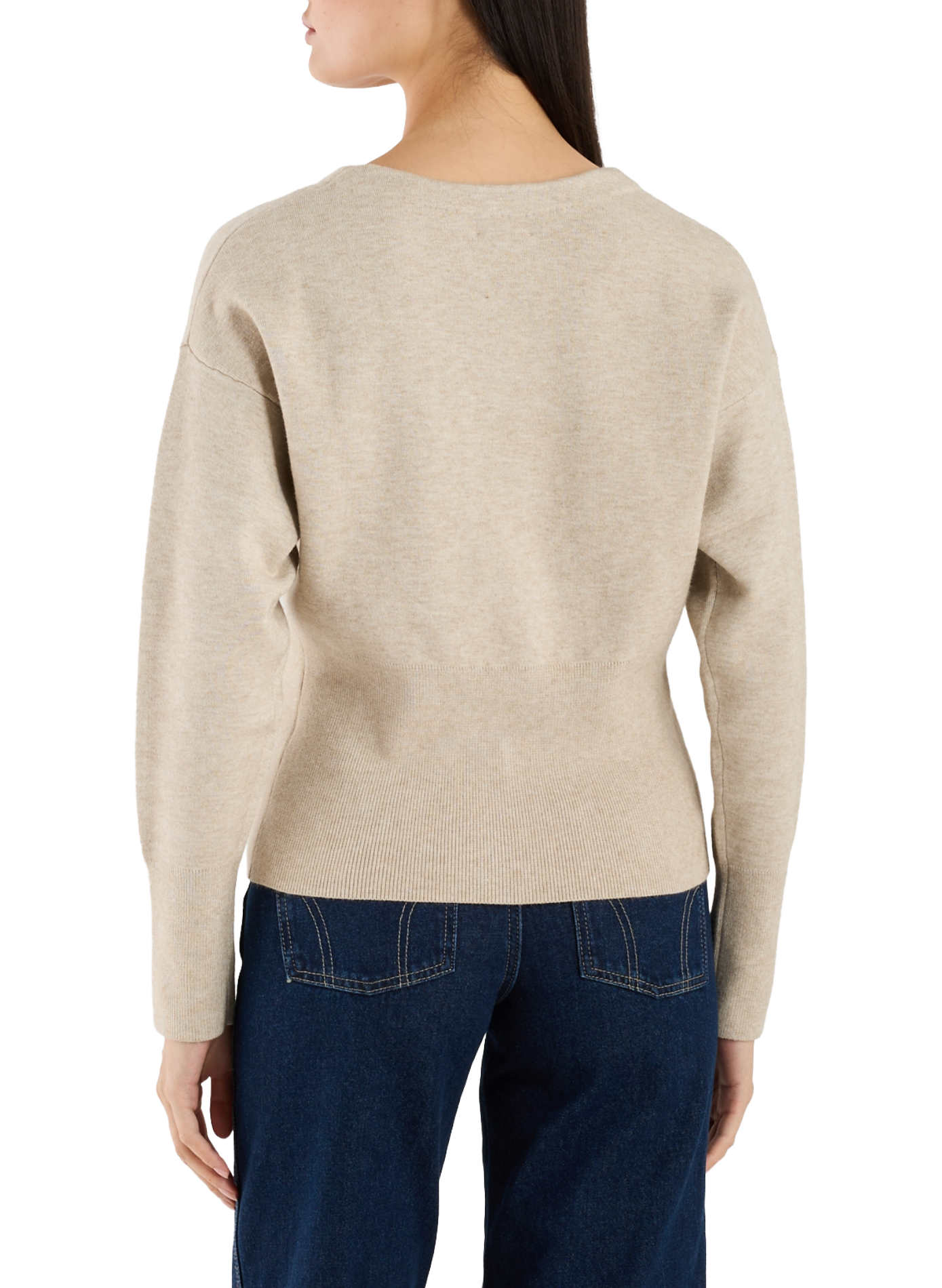 Cardigan cintré encolure V TOPSHOP Beige