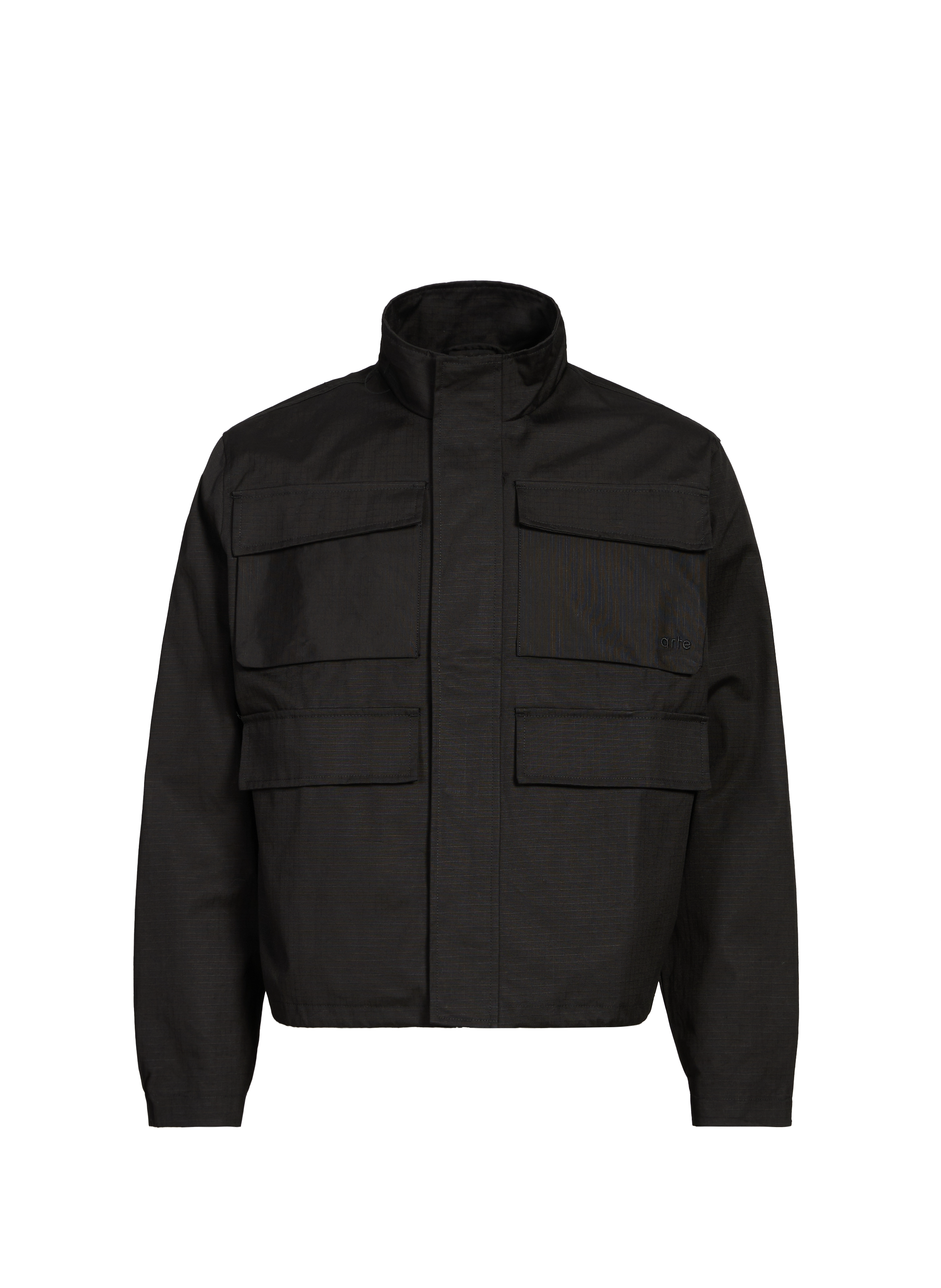 ARTE ANTWERP Jacket with high collar in blended cotton Black