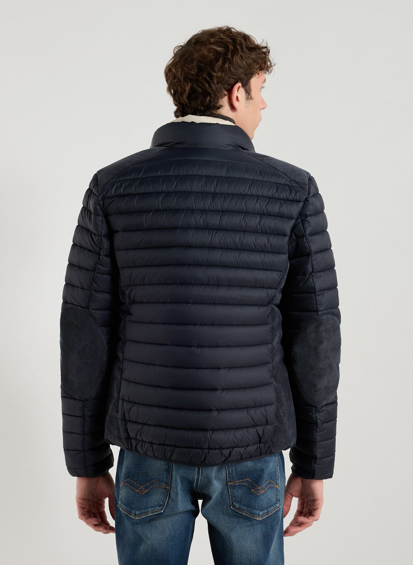 Doudoune droite matelassée en velours côtelé SAVE THE DUCK Bleu