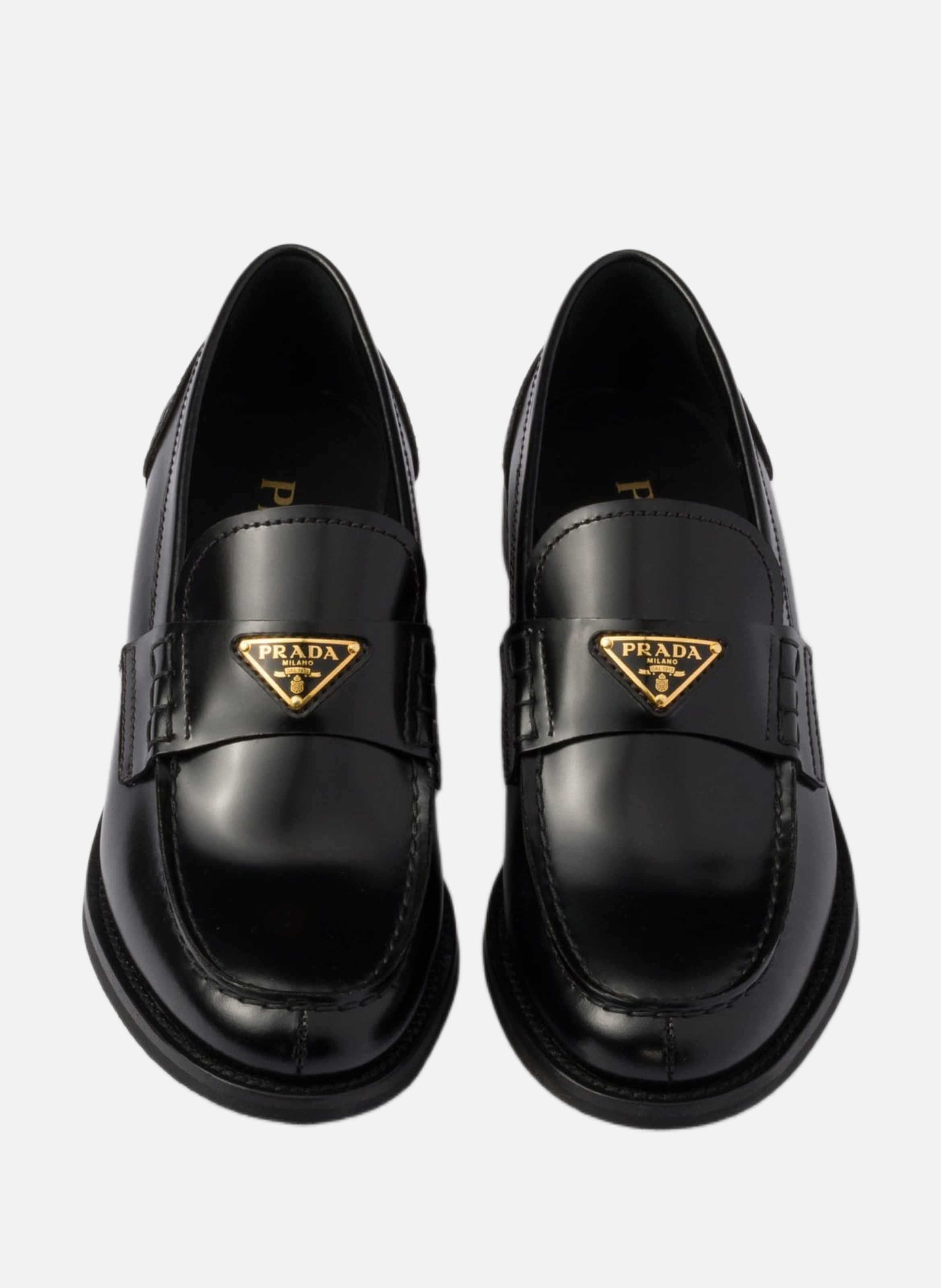 Mocassins en cuir brossé PRADA Noir