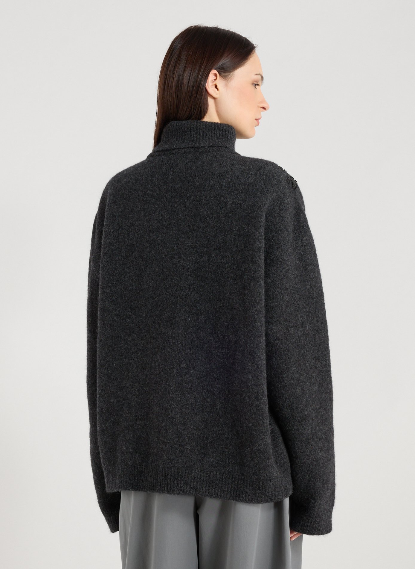 Pull col roulé en laine mélangée MARQUES ALMEIDA Gris