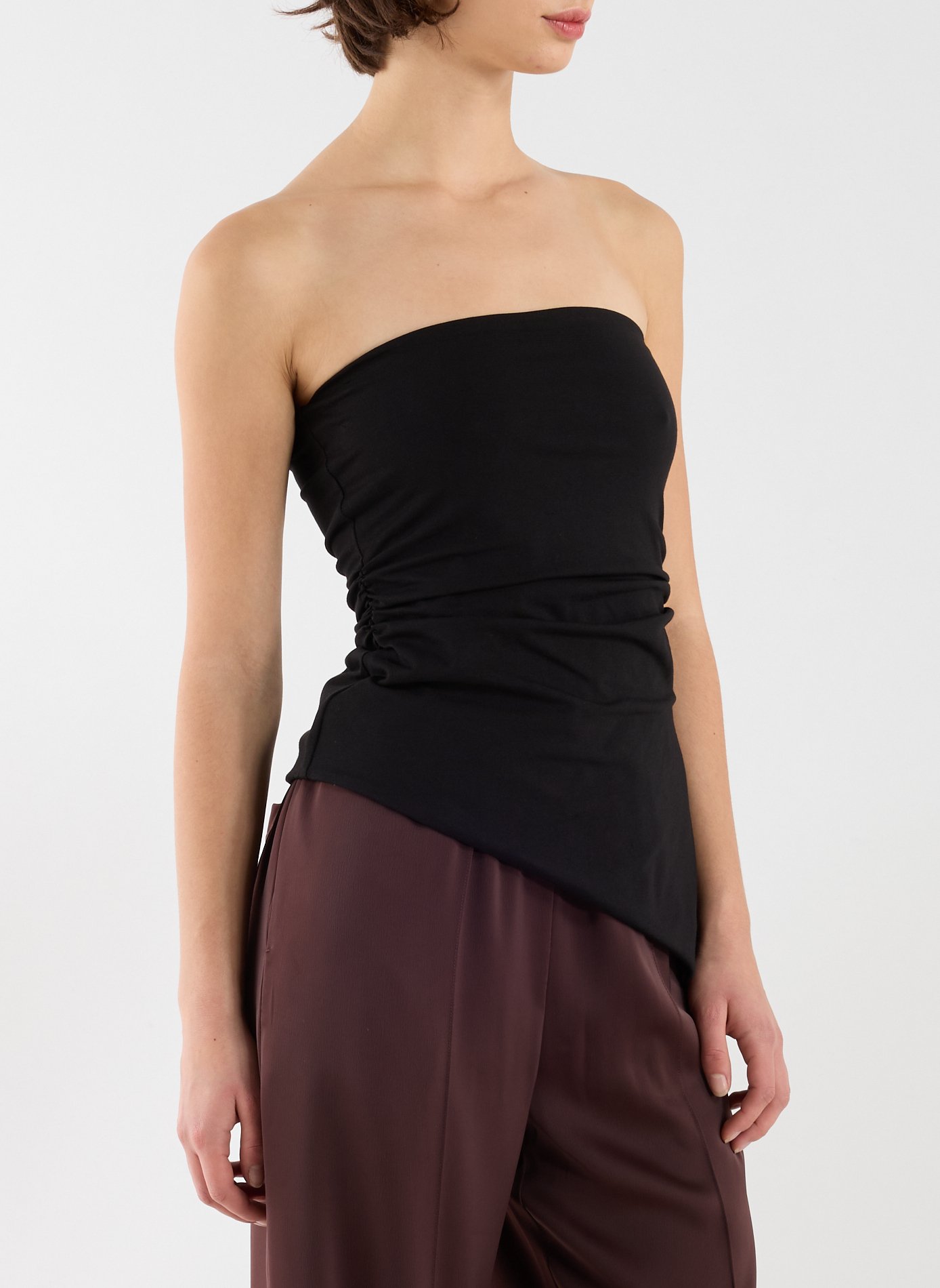 TOPSHOP Cotton blend bustier Black