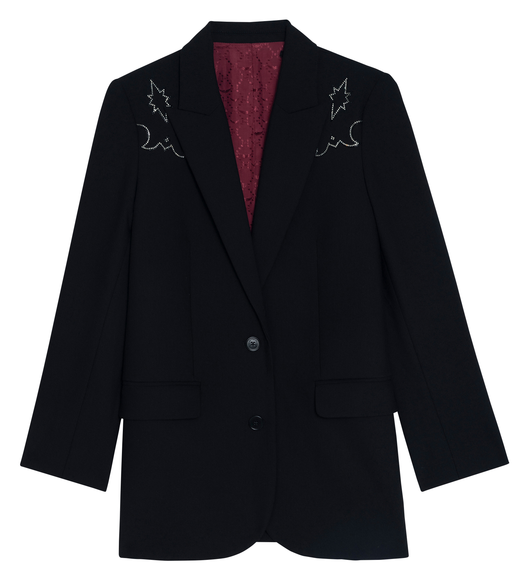 Blazer droit à strass viva ZADIG&VOLTAIRE Noir