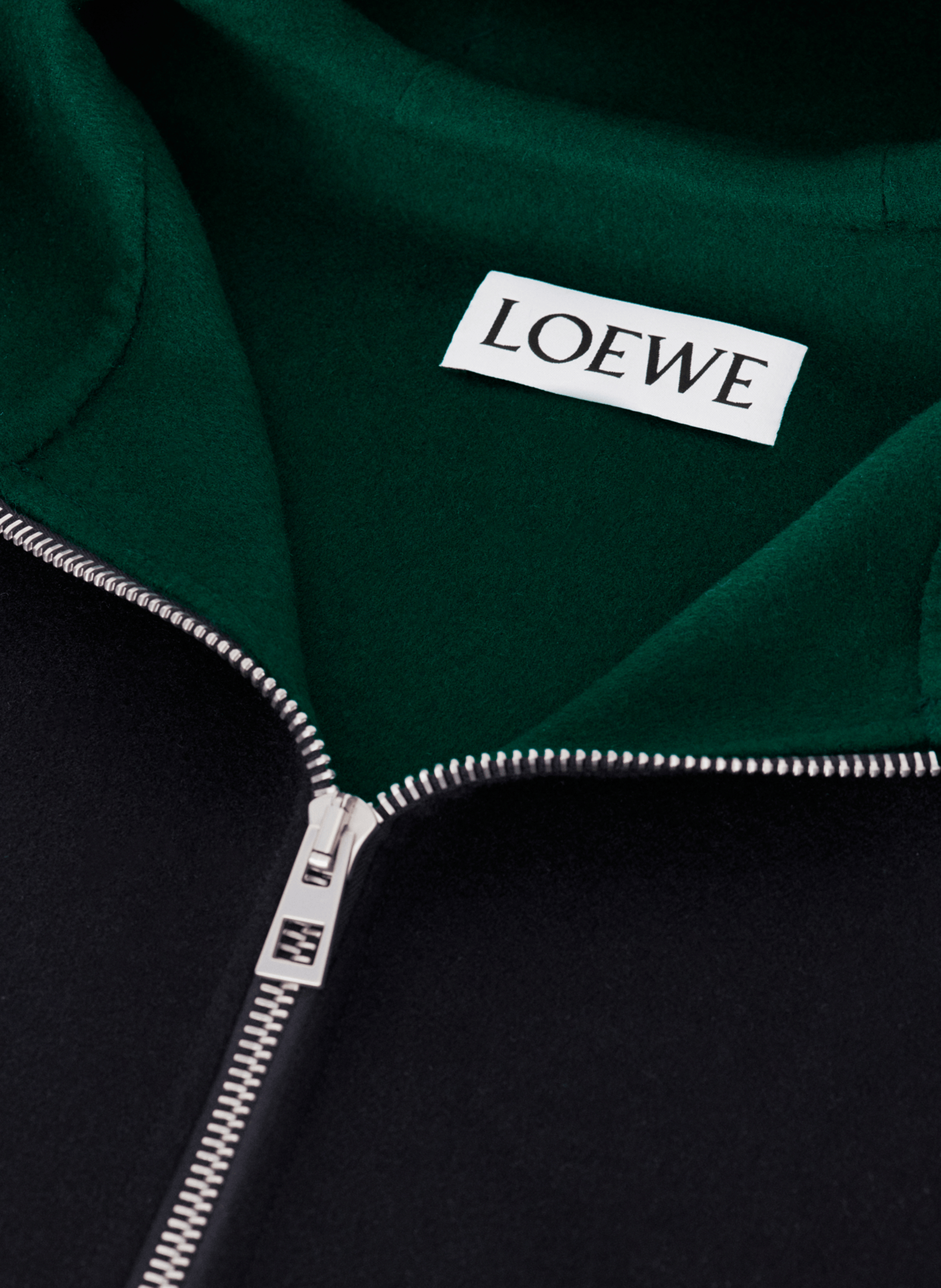Veste à capuche en cachemire, laine et cuir LOEWE Multicolore