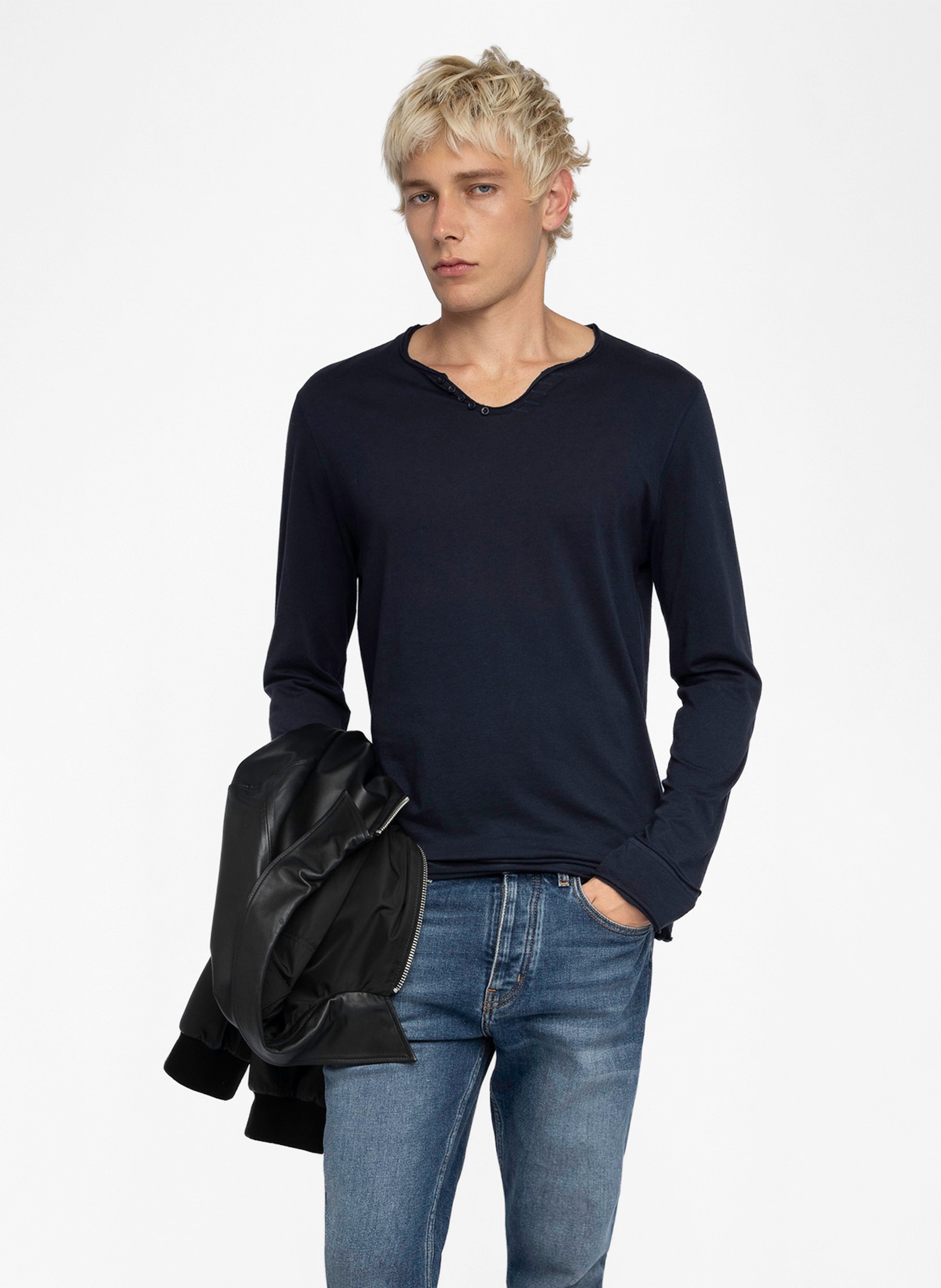 Tes-shirt droit en coton bio monastir ZADIG&VOLTAIRE Bleu