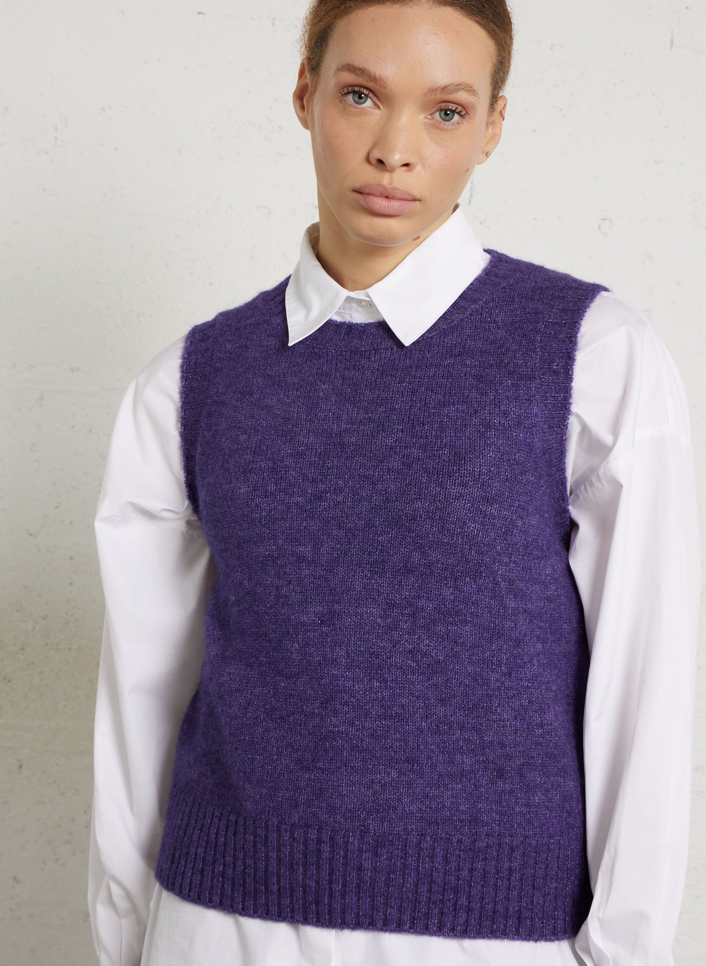 Pull droit sans manche col rond Namaste SOEUR Violet