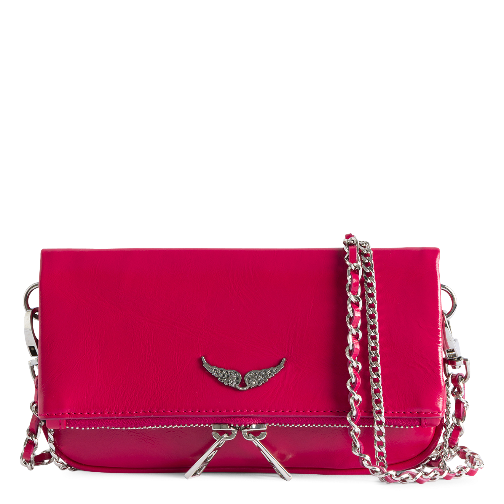 Pochette en cuir rock nano ZADIG&VOLTAIRE Rose