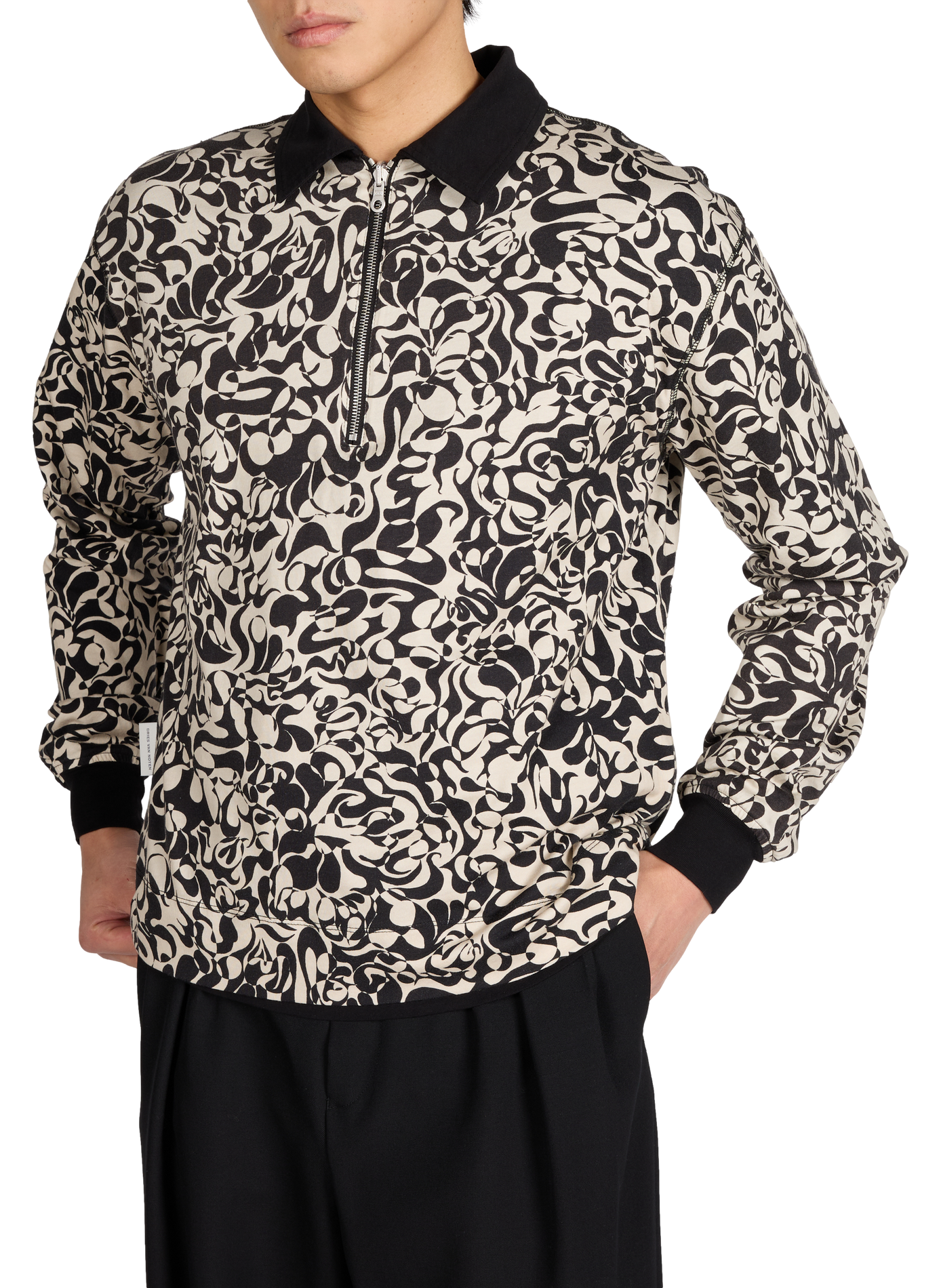 Long sleeve polo shirt DRIES VAN NOTEN Black