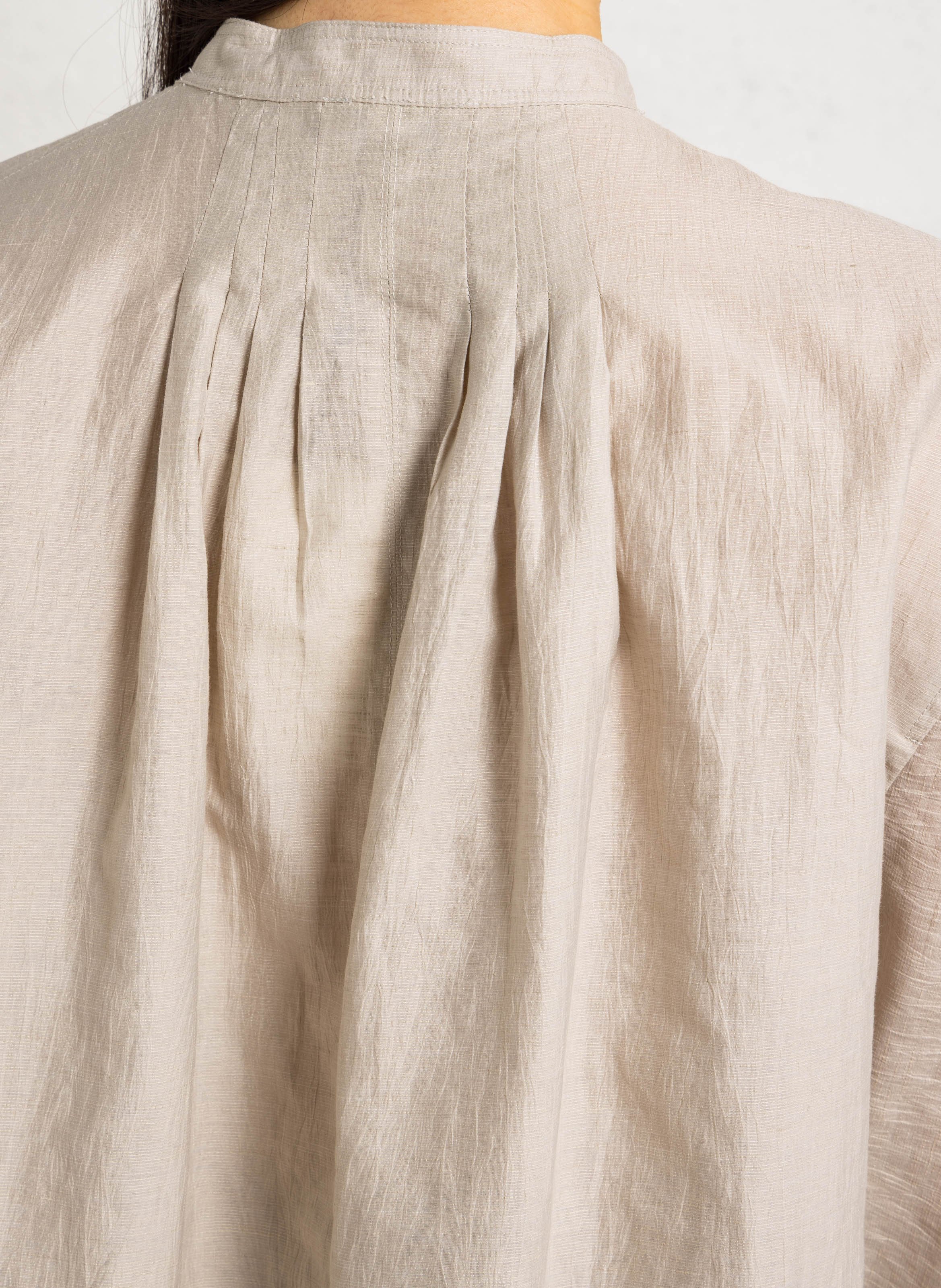 Blouse ample boutonnée en lin mélangé hennie SOEUR Beige