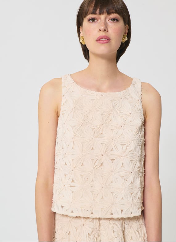 En dentelle top Tara Jarmon Écru taille 40 en Dentelle - 31807358 En dentelle top Tara Jarmon Écru taille 40 en Dentelle - 31807358