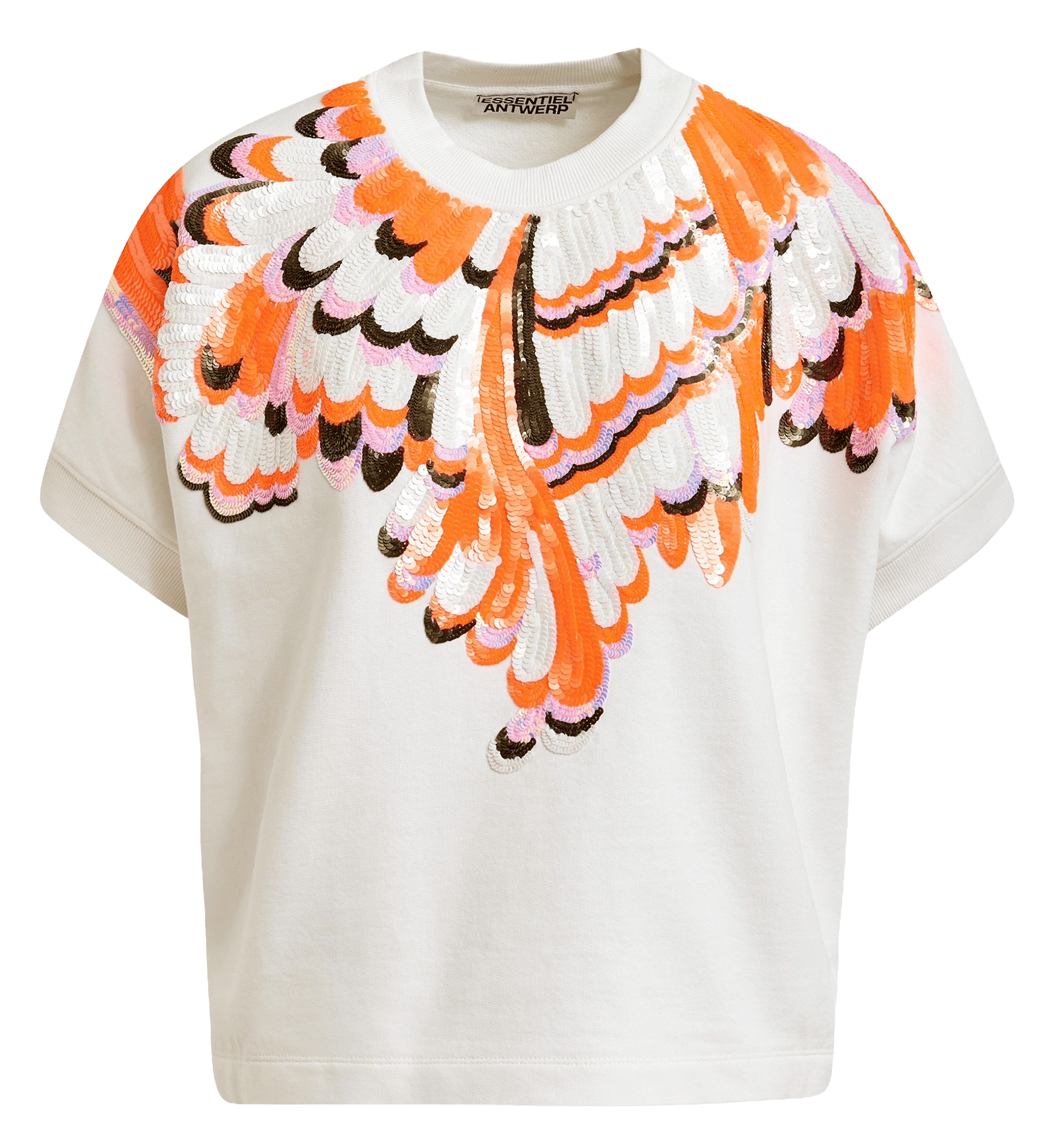 Sweat oversize col rond en coton jolies ESSENTIEL ANTWERP Blanc