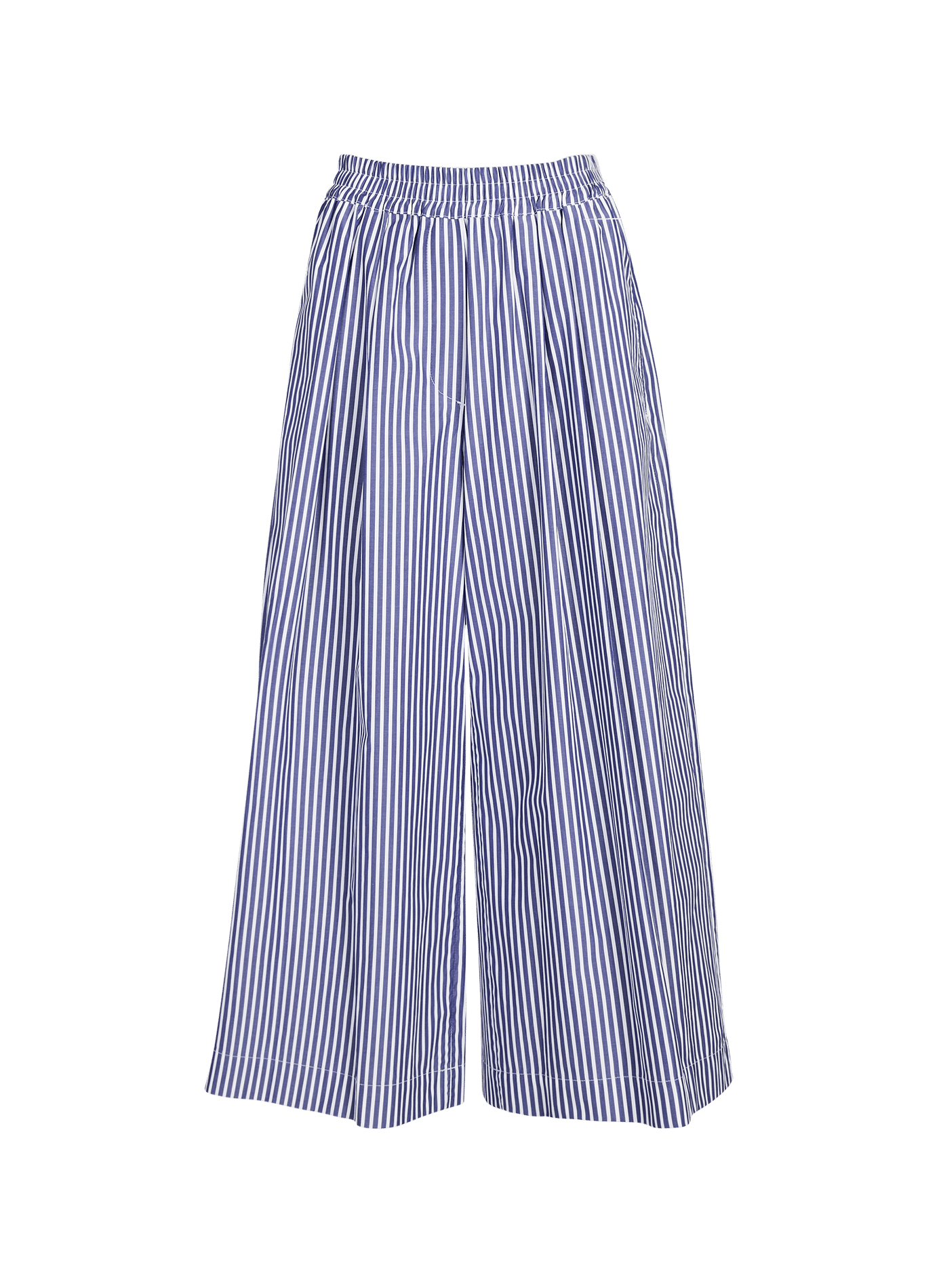 Pantalon ample à rayures en coton MAX MARA WEEK END Bleu