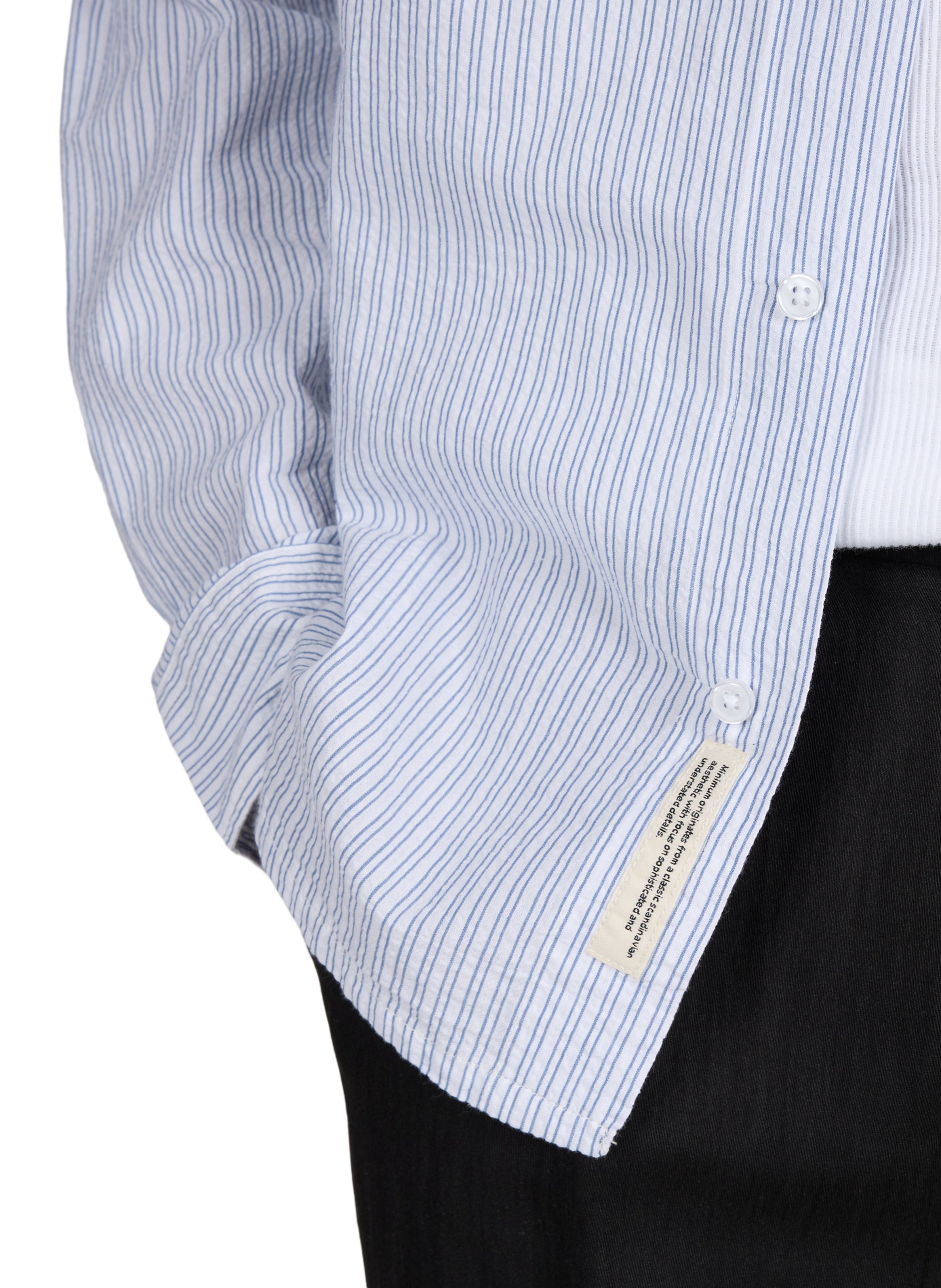 Chemise droite rayée en coton MINIMUM Blanc