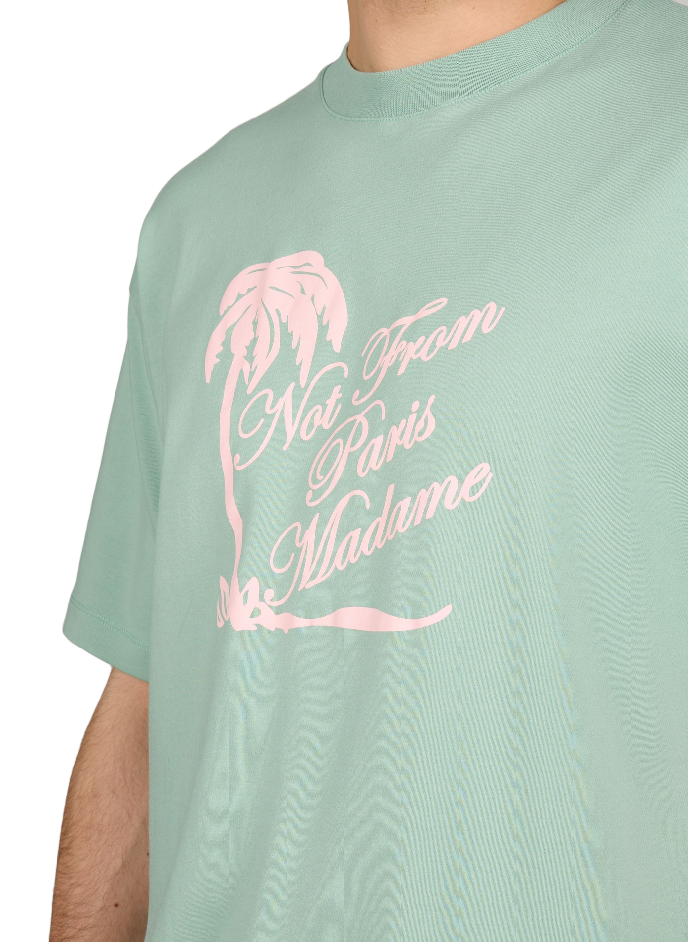 T-shirt imprimé col rond en coton DROLE DE MONSIEUR Vert