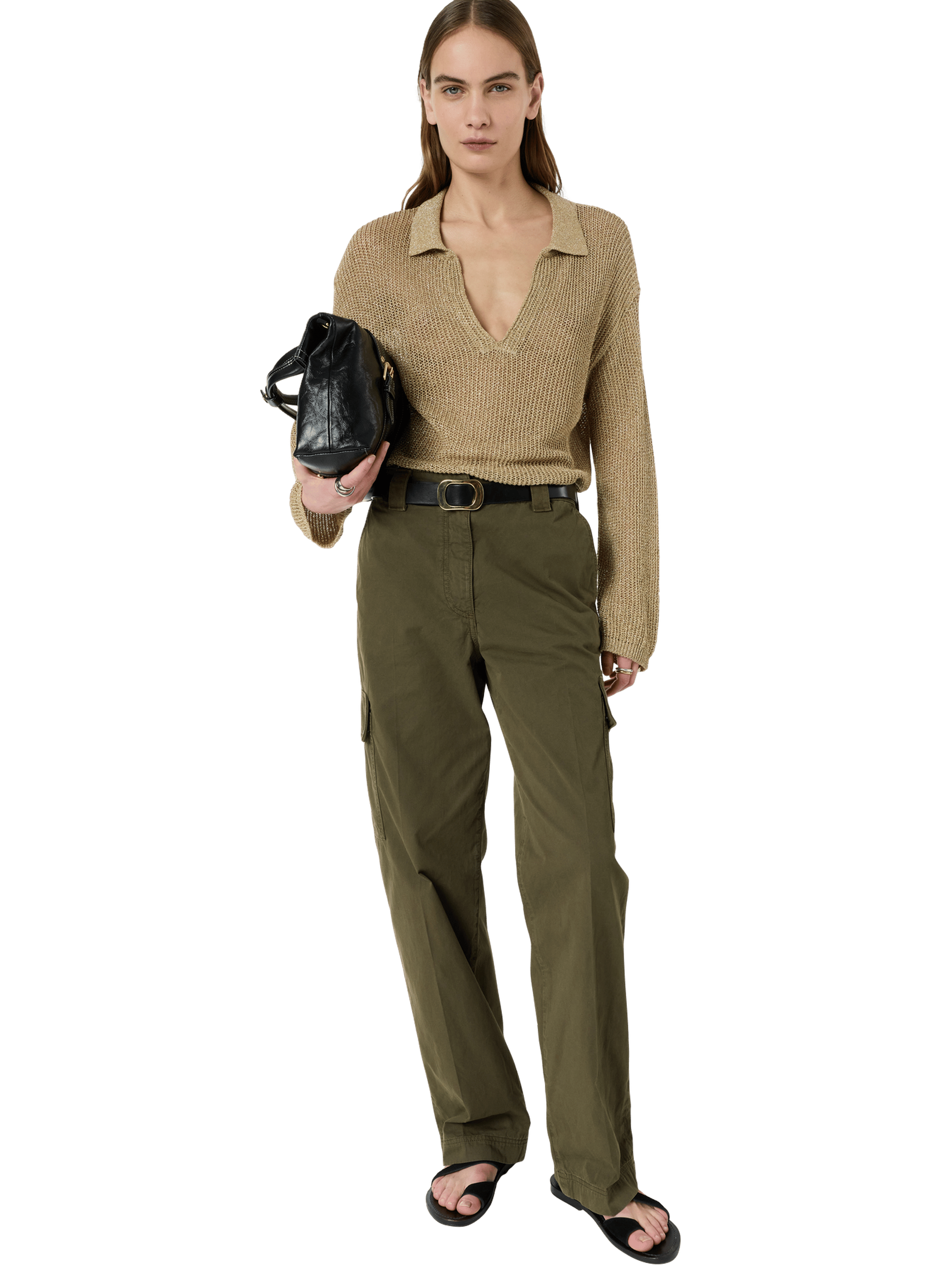 Pantalon en coton au dos élastiqué - auria GERARD DAREL Vert