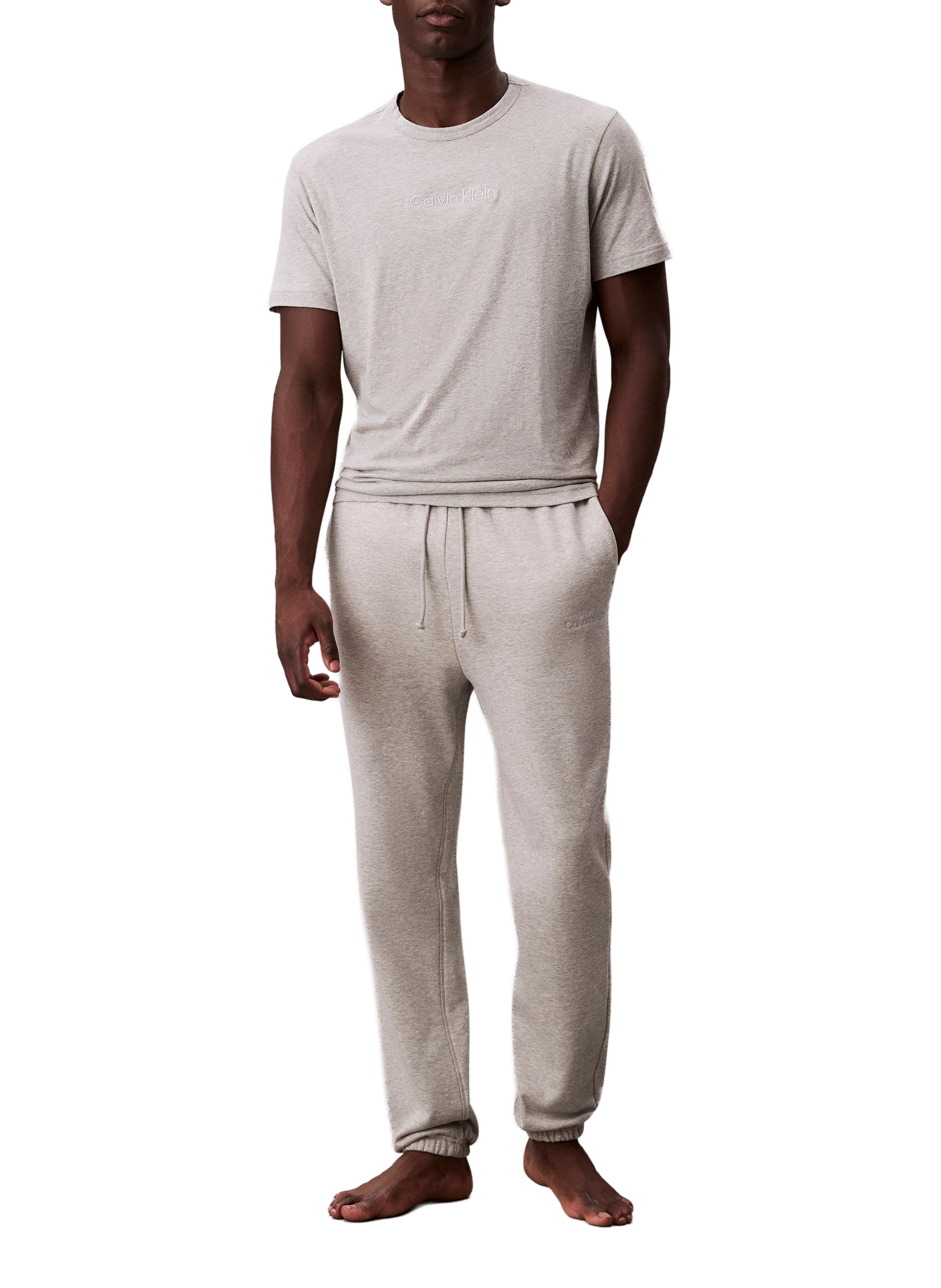 Straight cotton blend jogging pants CALVIN KLEIN Grey