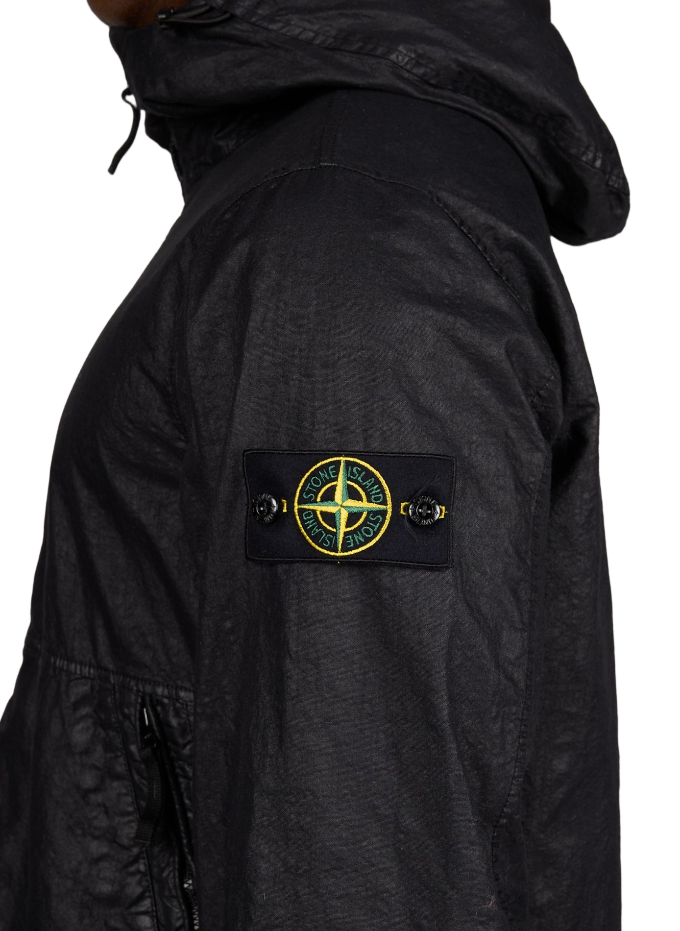 Veste oversize col montant à capuche STONE ISLAND Noir