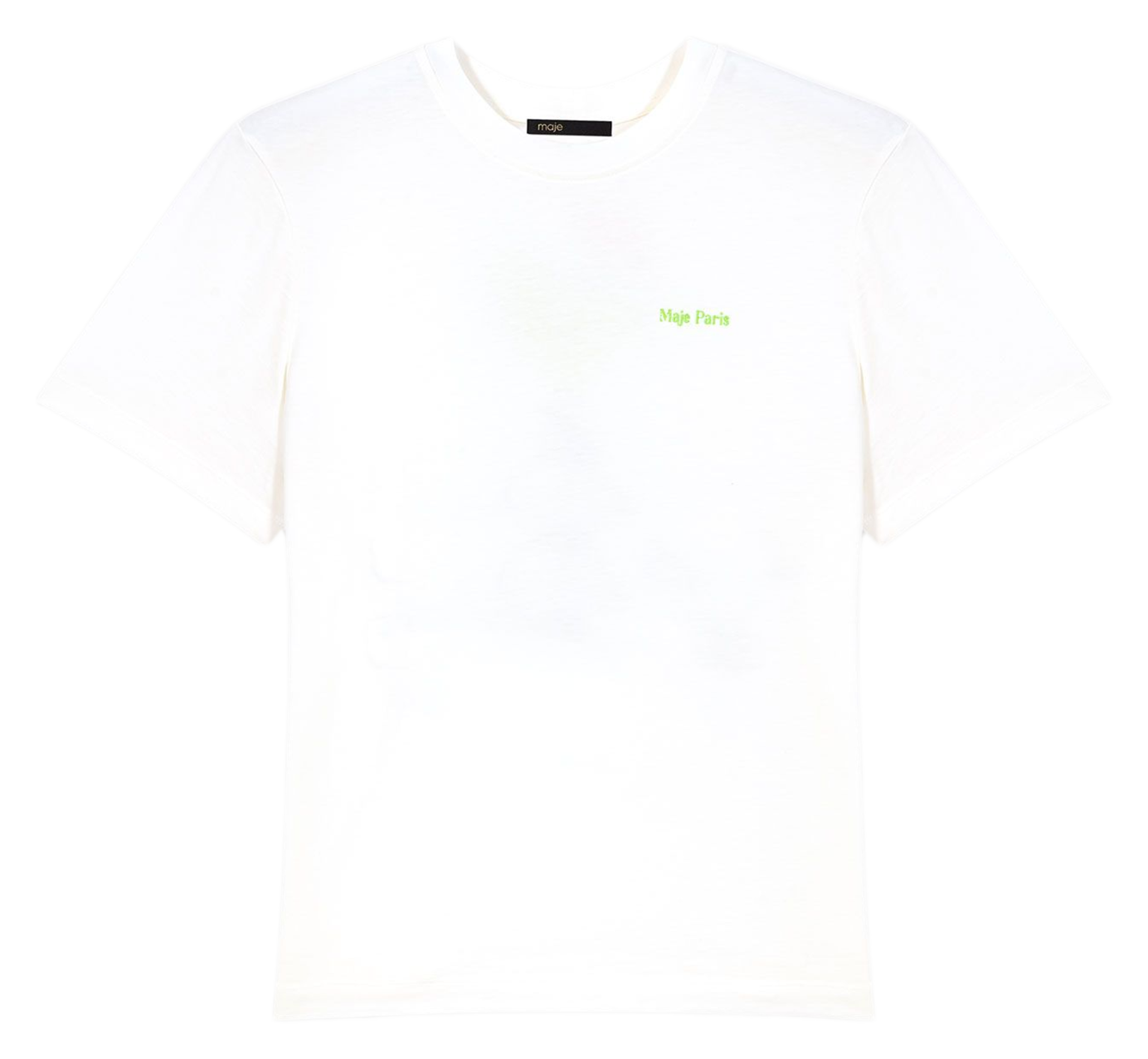 Tee-shirt droit à logo brodé en coton MAJE Blanc