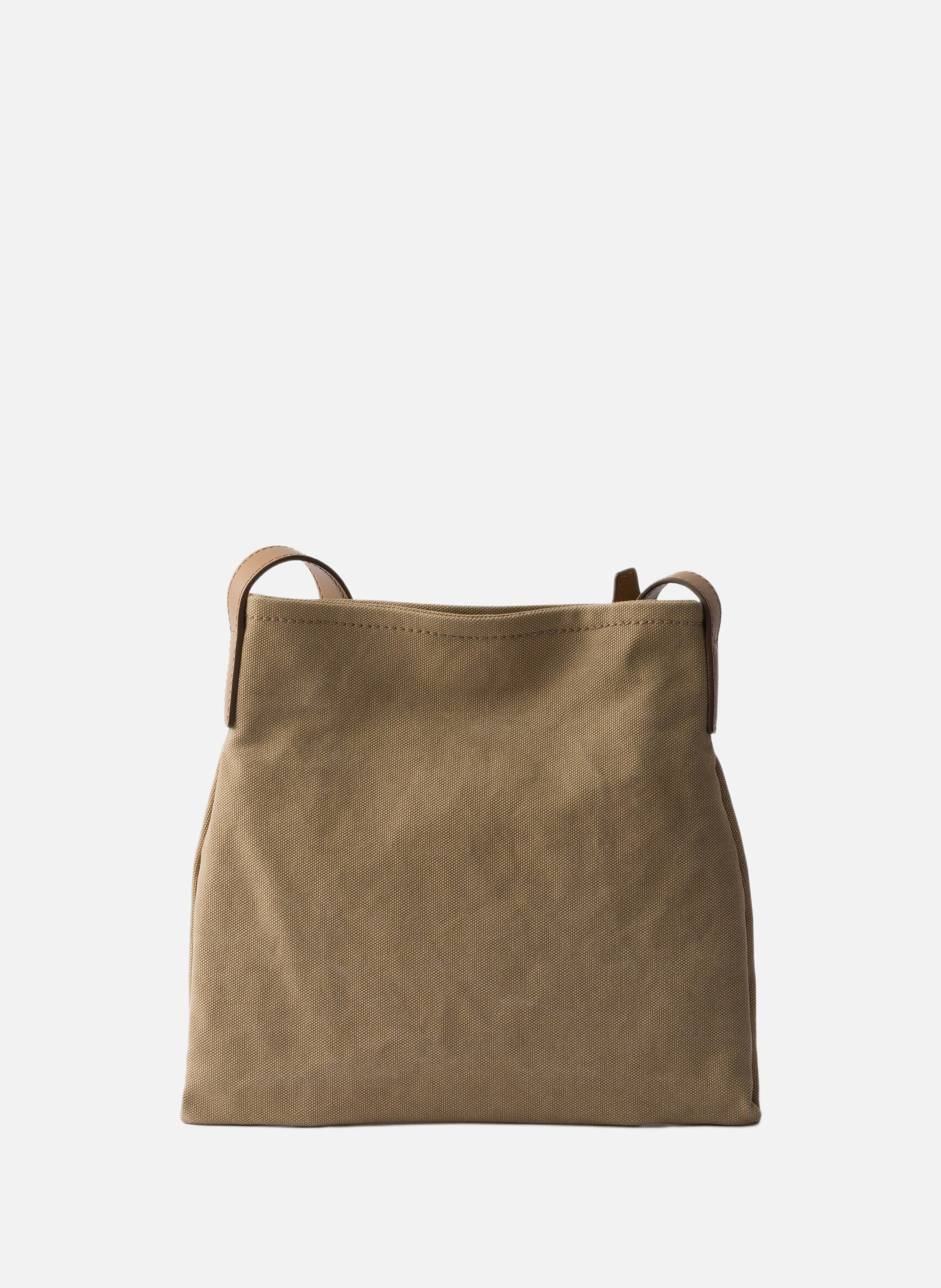 Sac porté épaule prada route en toile et cuir PRADA Beige