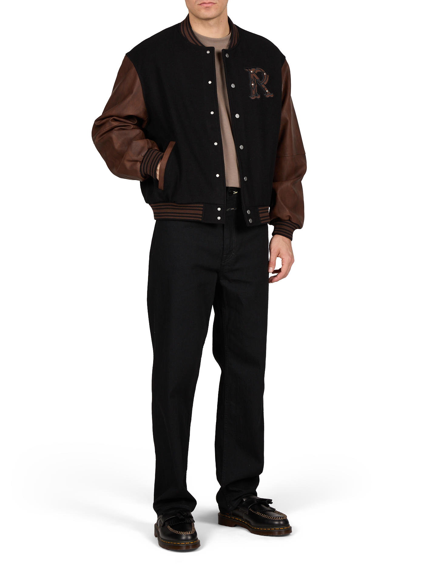 Bombers bi-matière en laine mélangée REPRESENT Noir