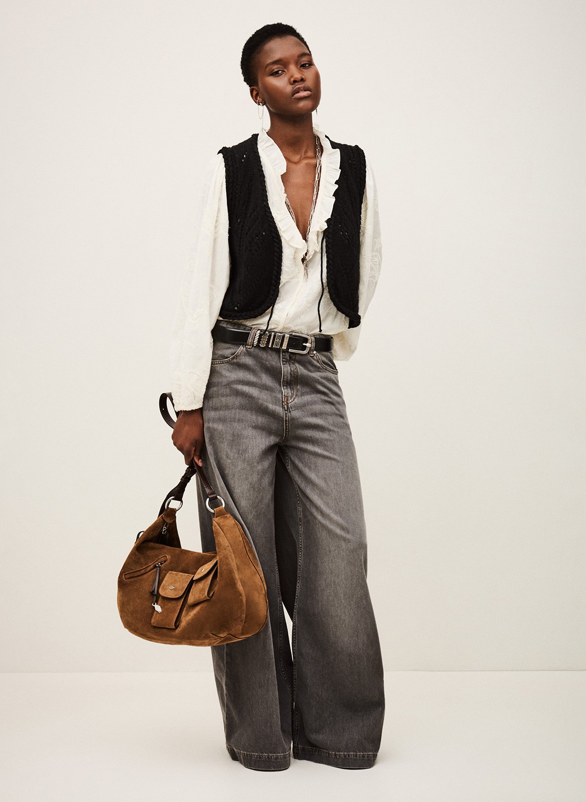 Jean large en coton yusc BA&SH Noir