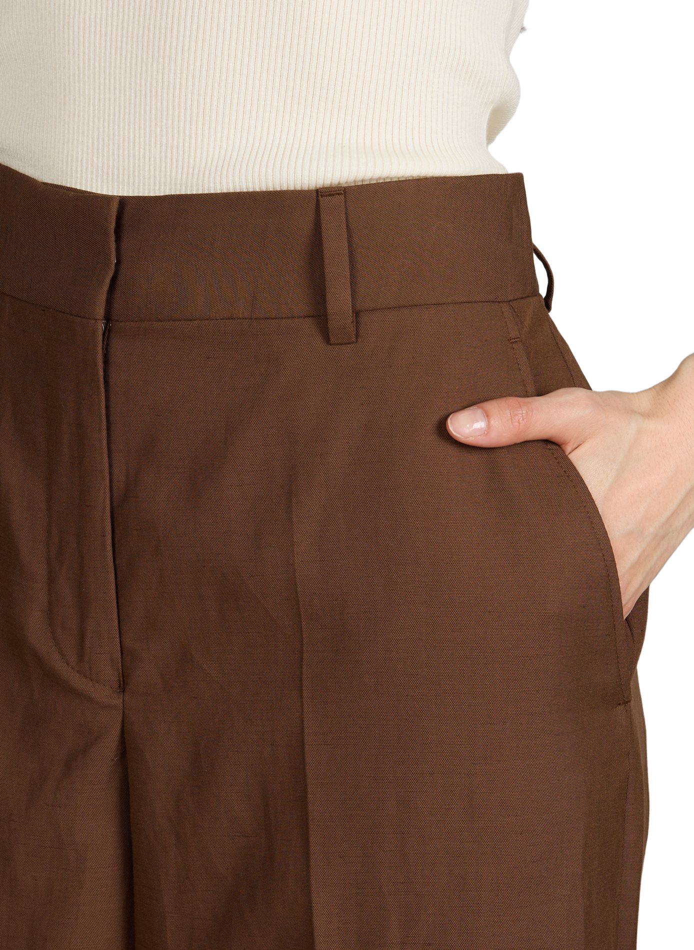 Wide-leg Tailored Trousers Rosa with Mid-rise Waist OFFICINE GENERALE Khaki