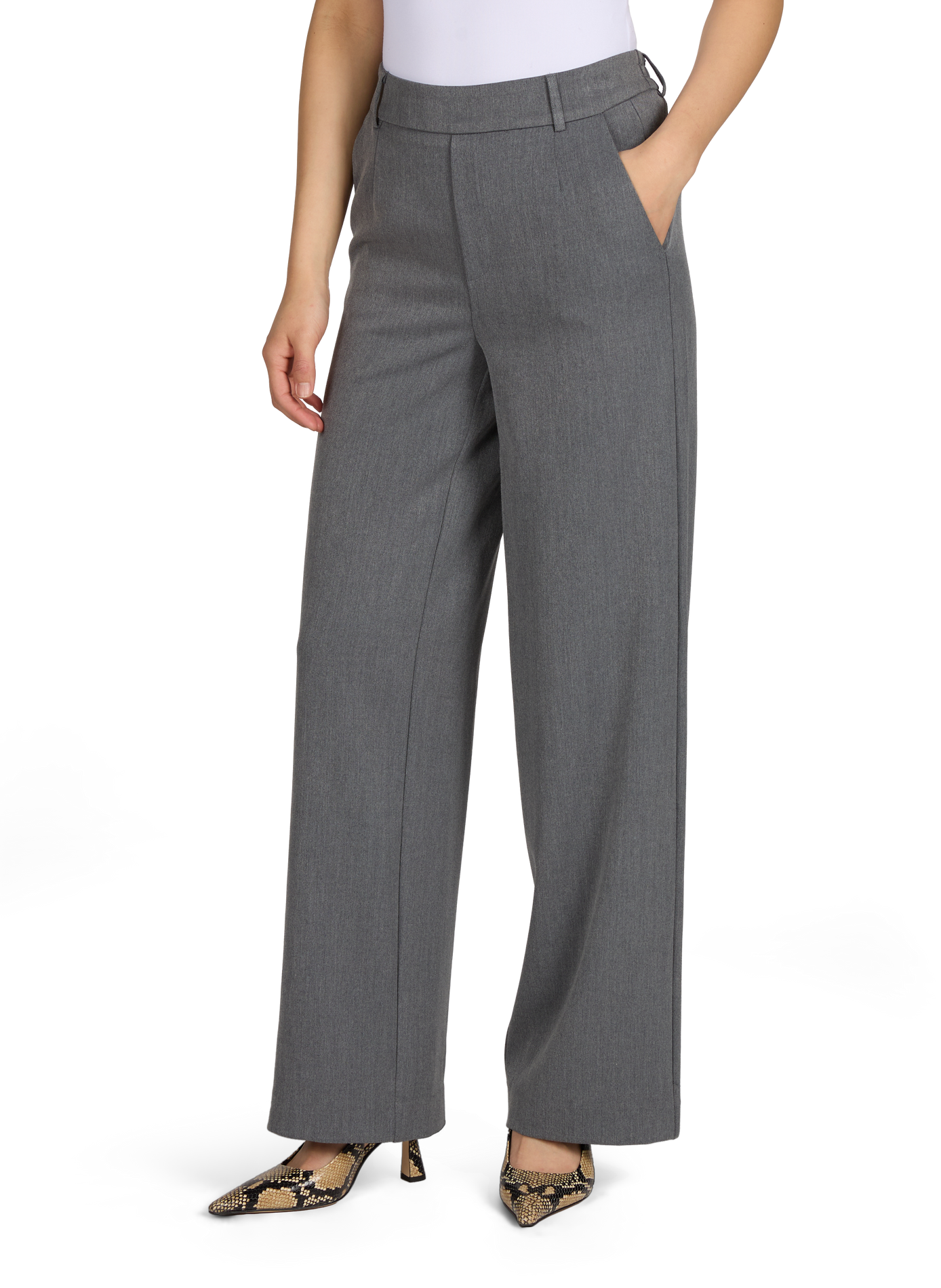 High-waisted wide-leg pants VILA Grey