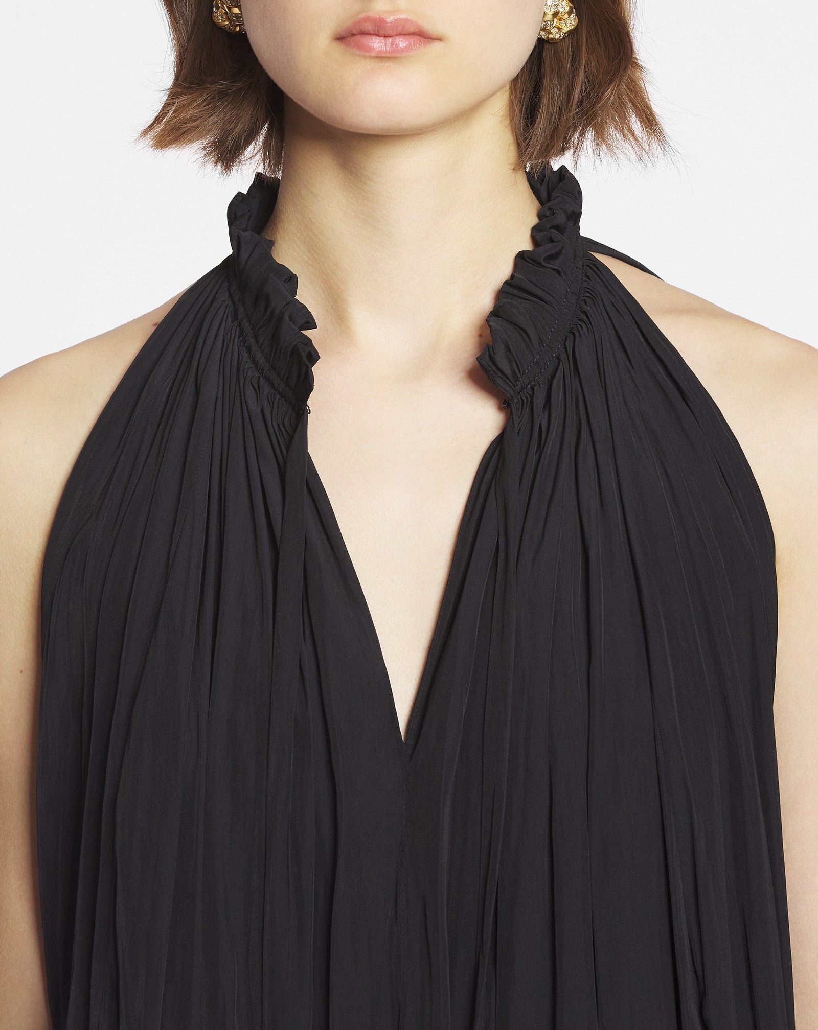 Robe courte à volants LANVIN Noir