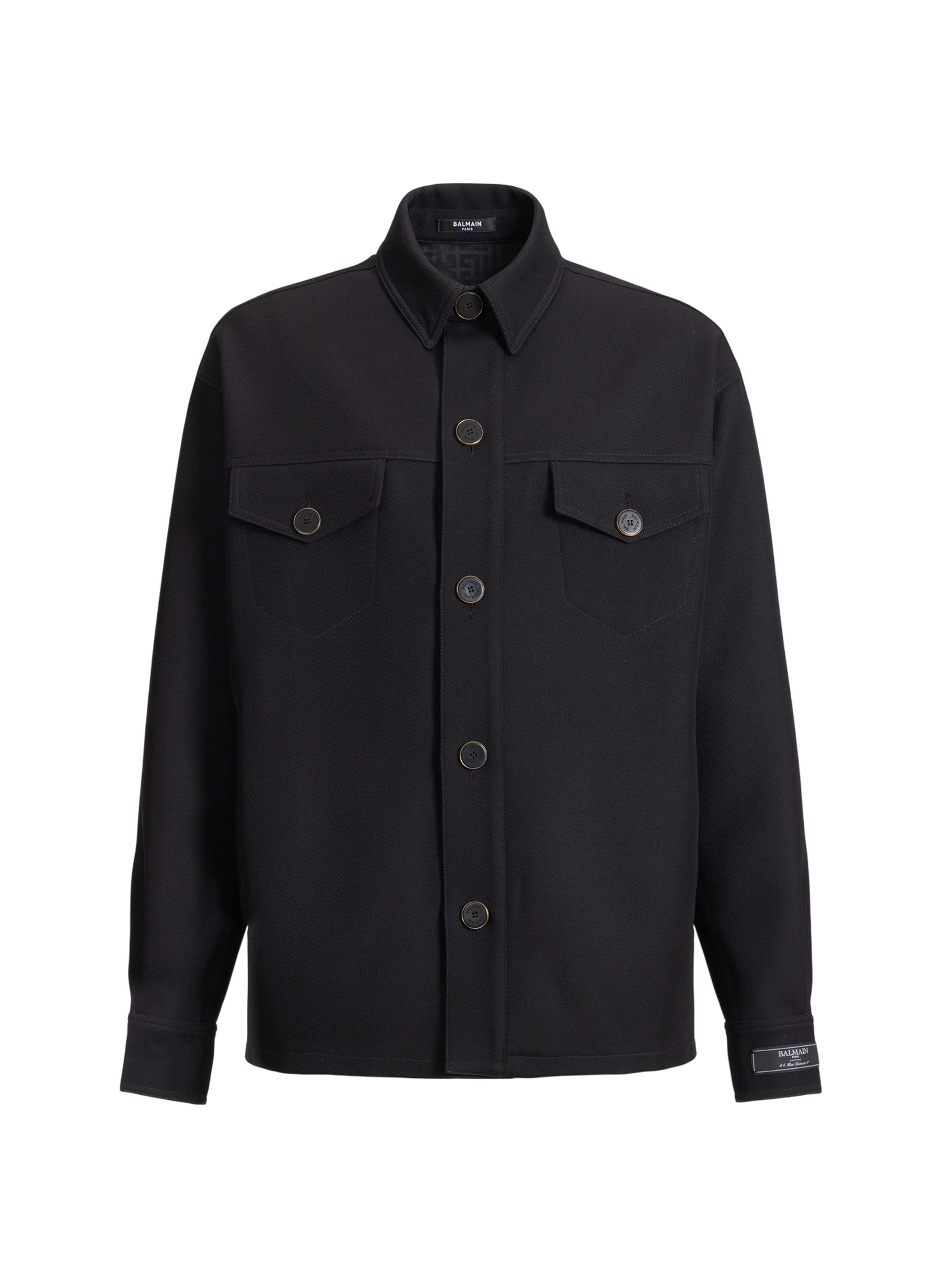 Surchemise en sergé de laine BALMAIN Noir