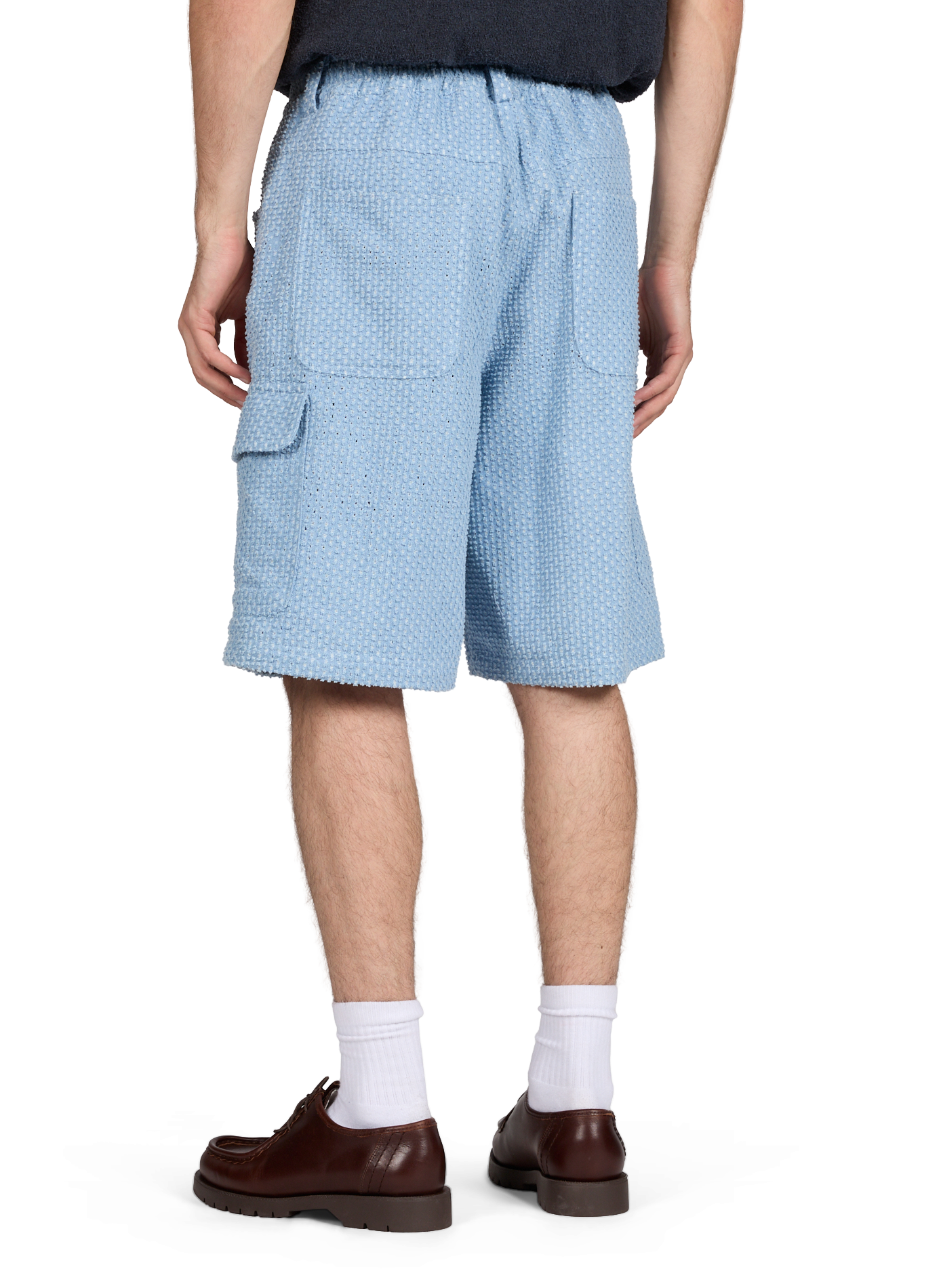 Textured ripped cotton shorts PAS UNE MARQUE Blue