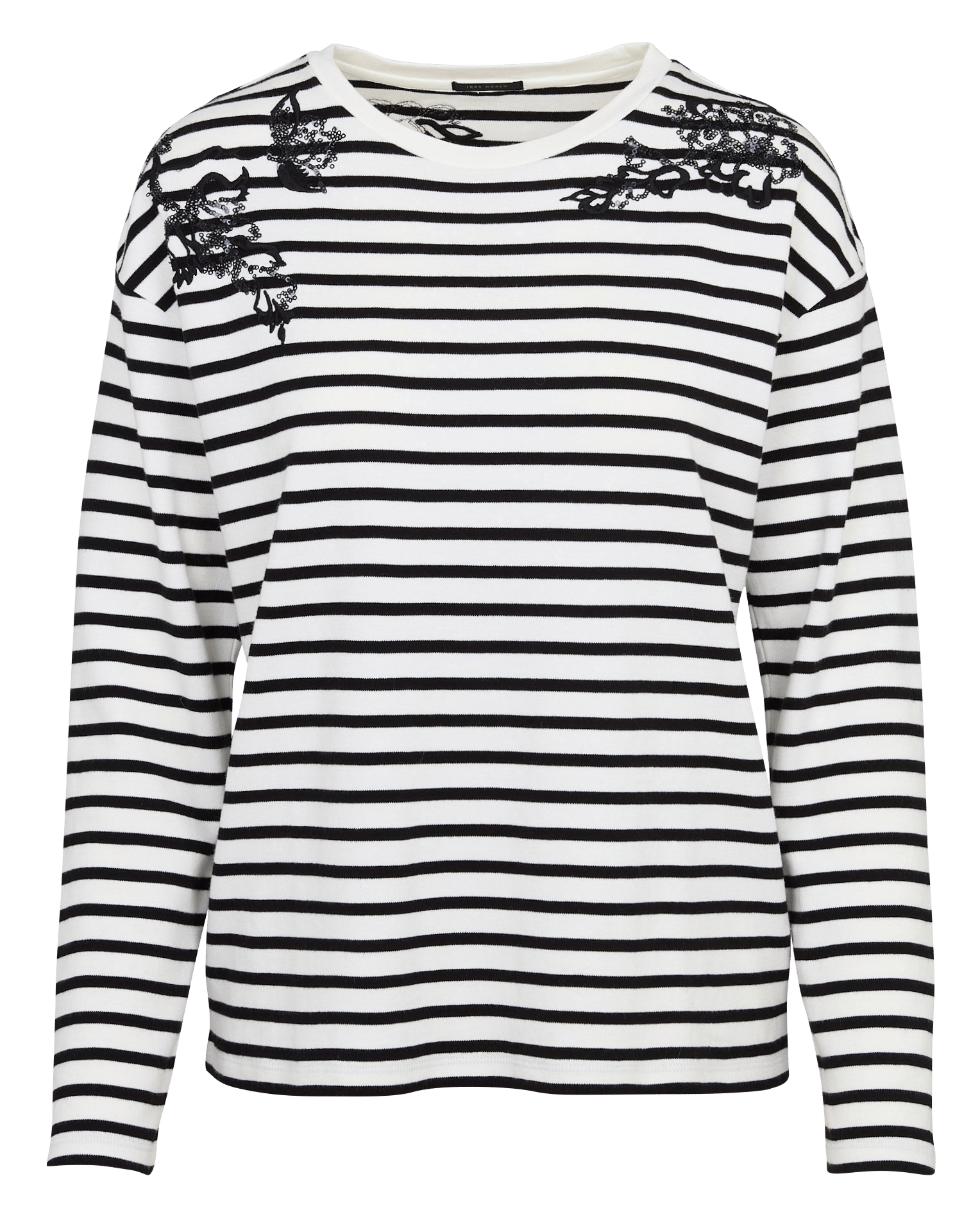 Tee-shirt ample col rond en coton IKKS Noir