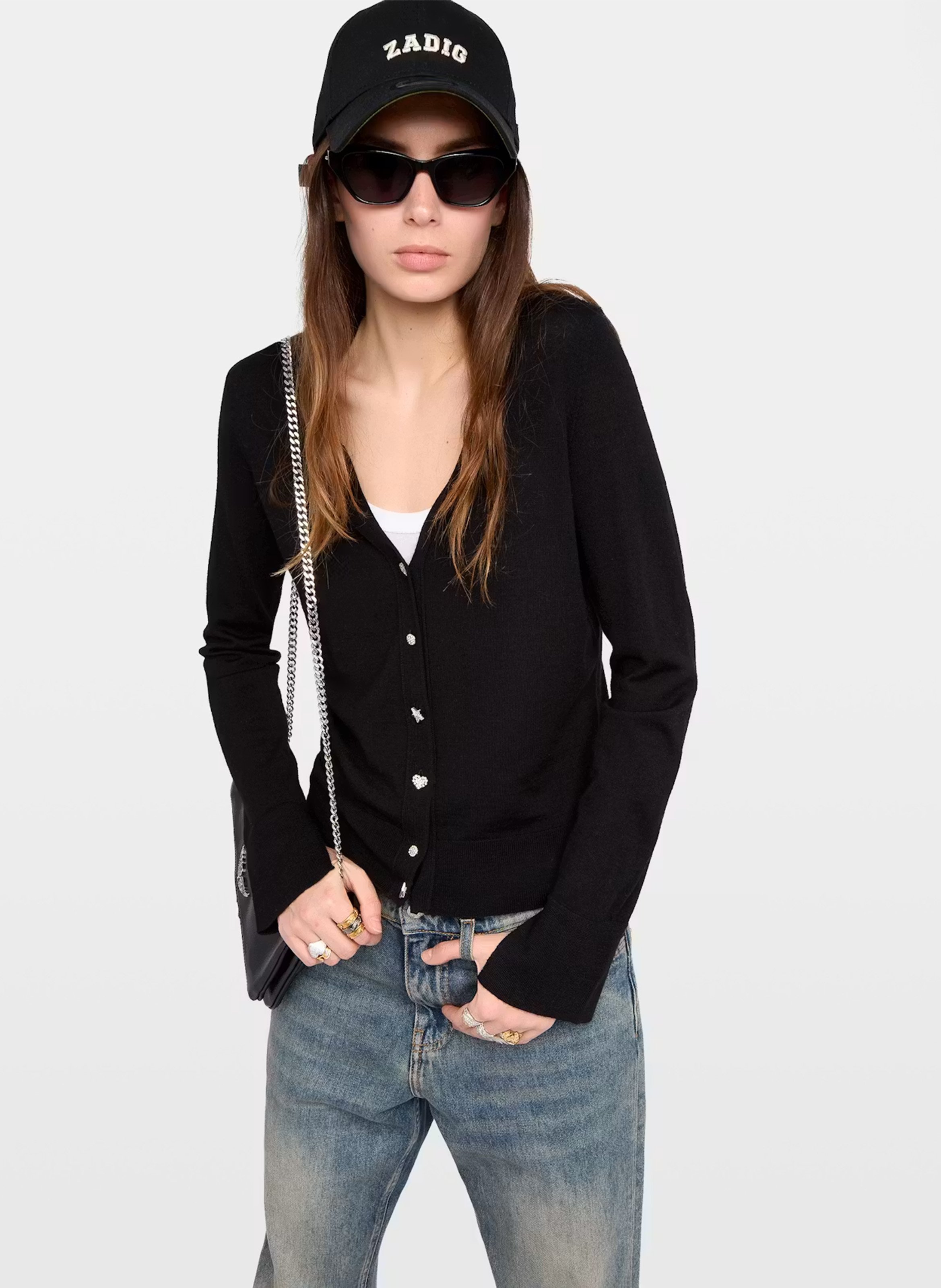 Cardigan en laine mérinos jemma ZADIG&VOLTAIRE Noir