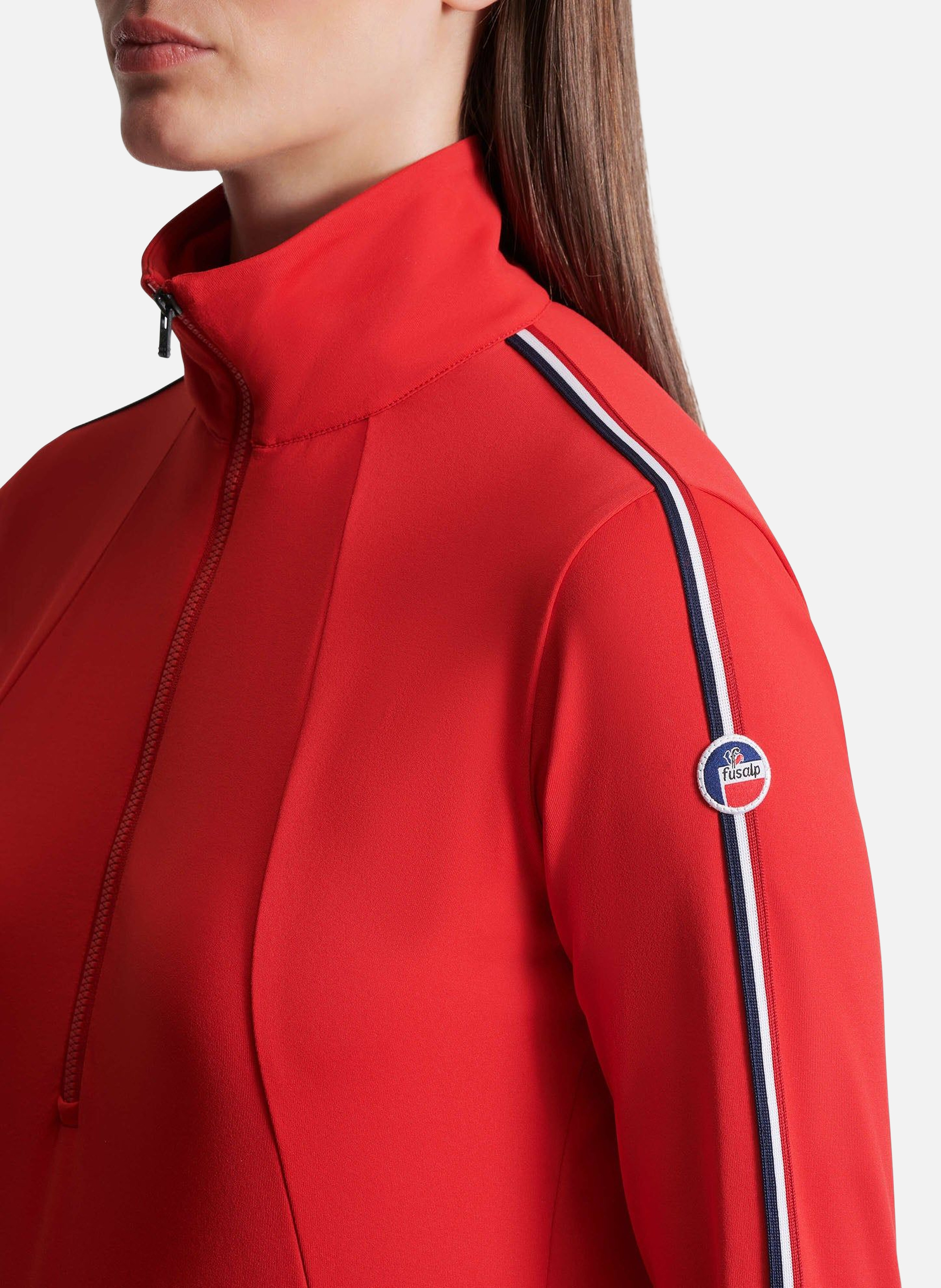 Stellia high-neck fitted sweater. FUSALP Red