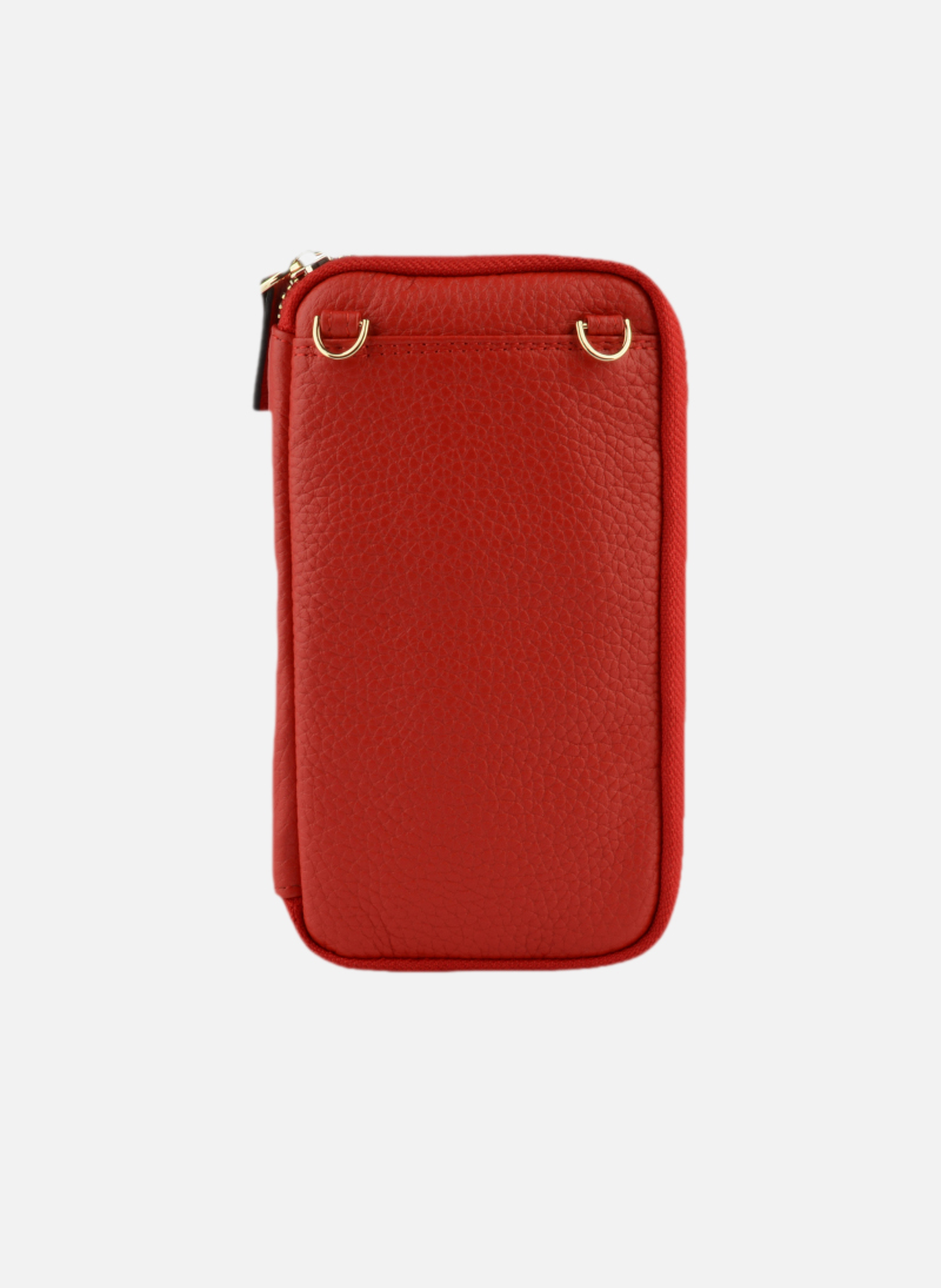Club | etui téléphone portable en cuir de veau grainé | Rouge POURCHET Femme