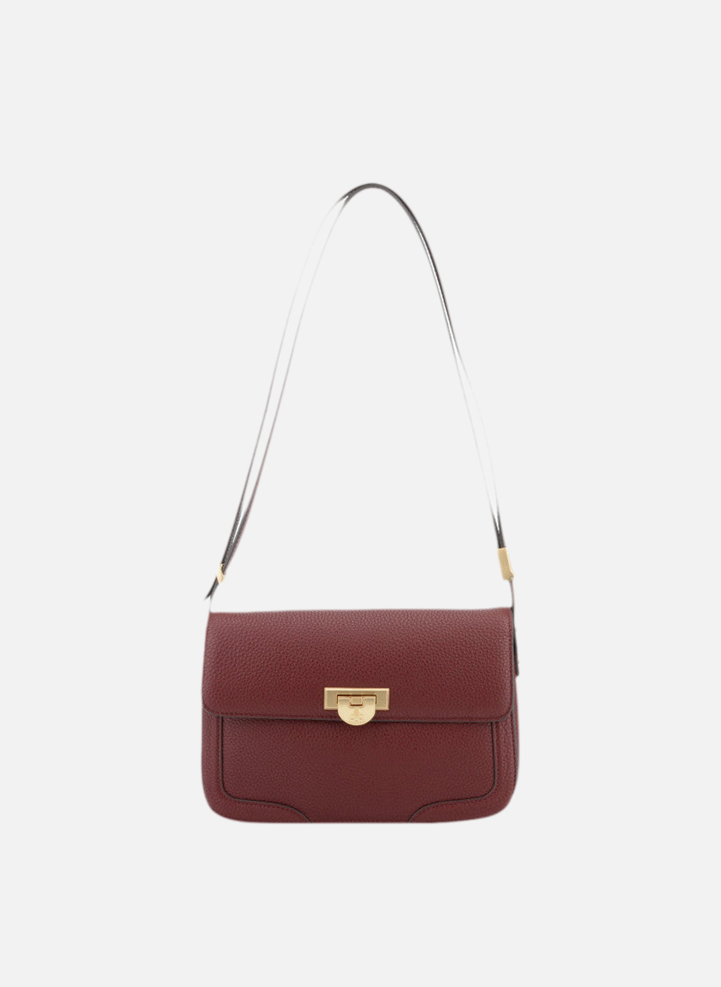 Auteuil | sac porté travers gm en cuir de vachette POURCHET Rouge