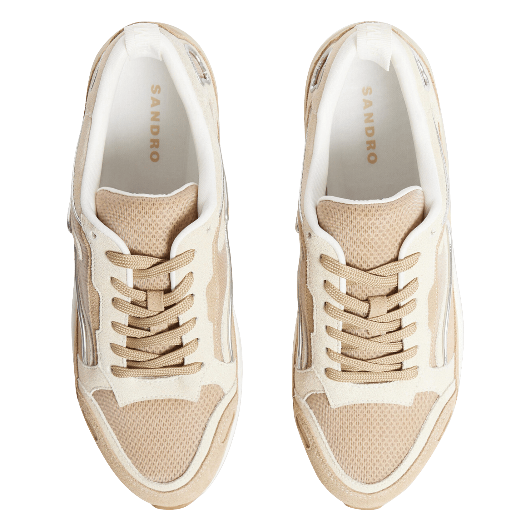 Baskets bassses en cuir SANDRO Beige