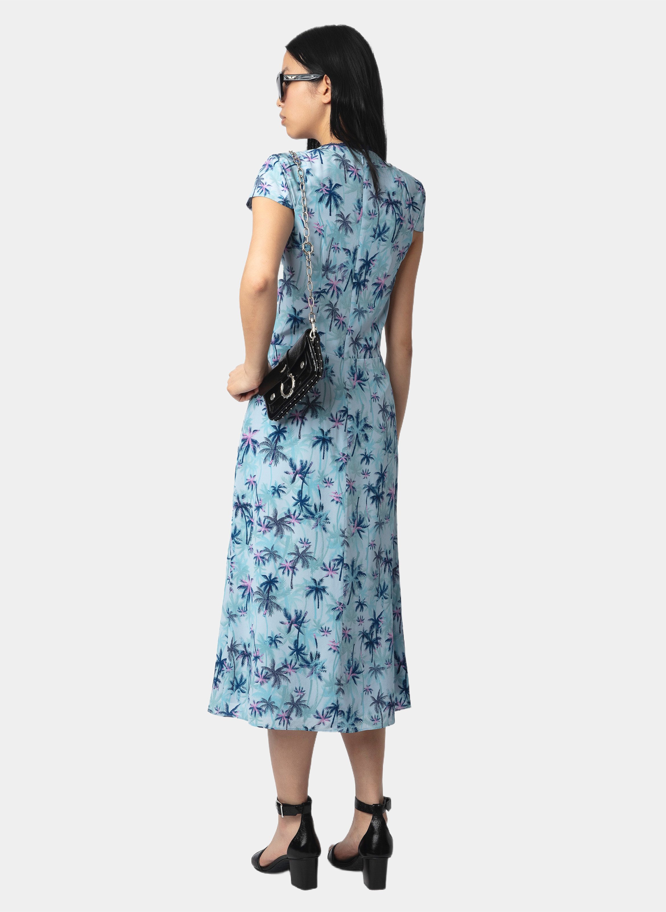 Midi Seidenkleid mit V-Ausschnitt, Rapaz ZADIG&VOLTAIRE Blau