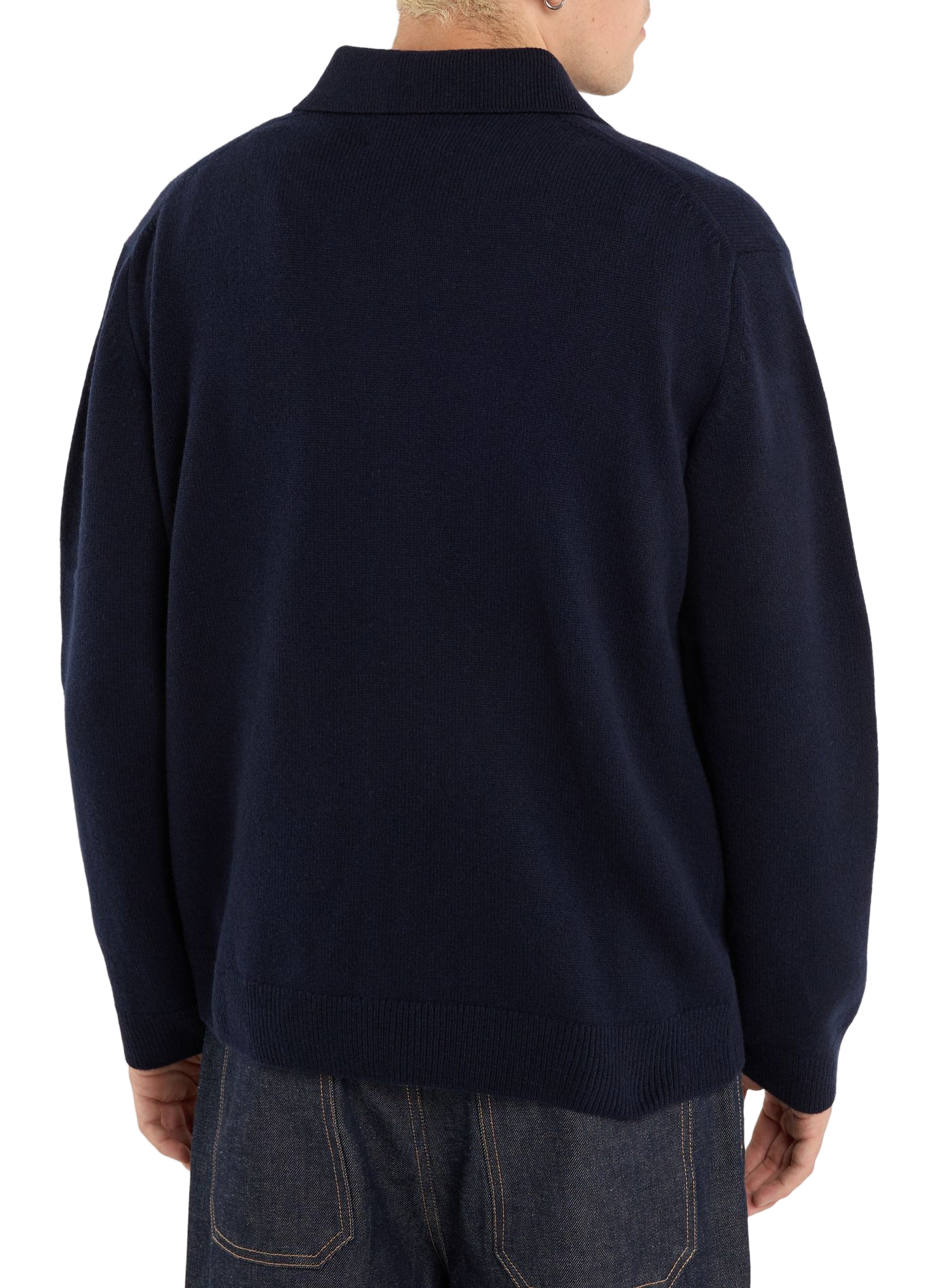 Cardigan Goal col polo en laine  SAISON 1865 Bleu