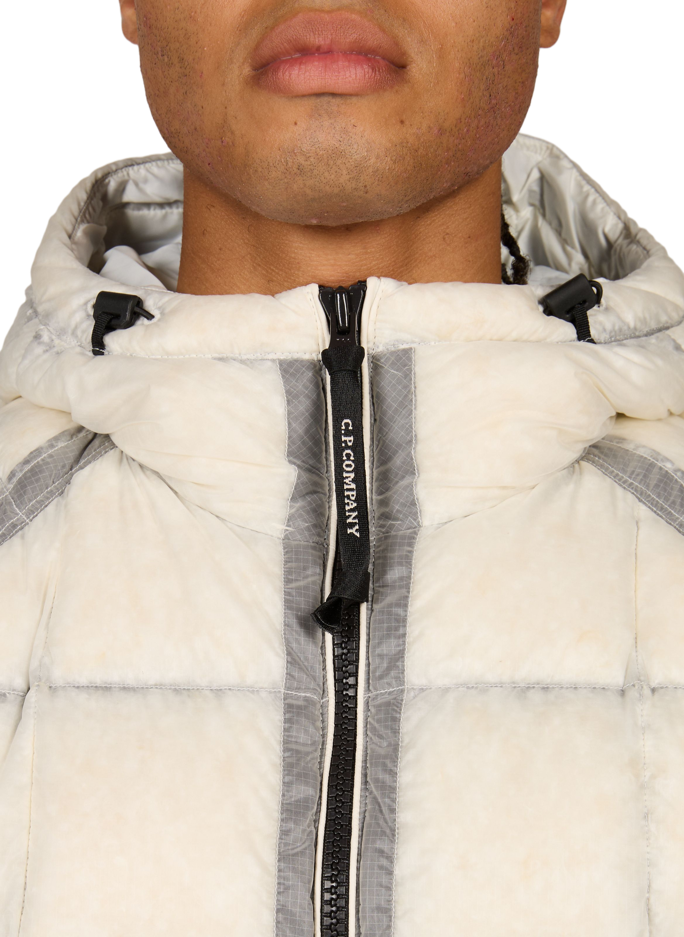 Quilted hooded Down jacket CP COMPANY White