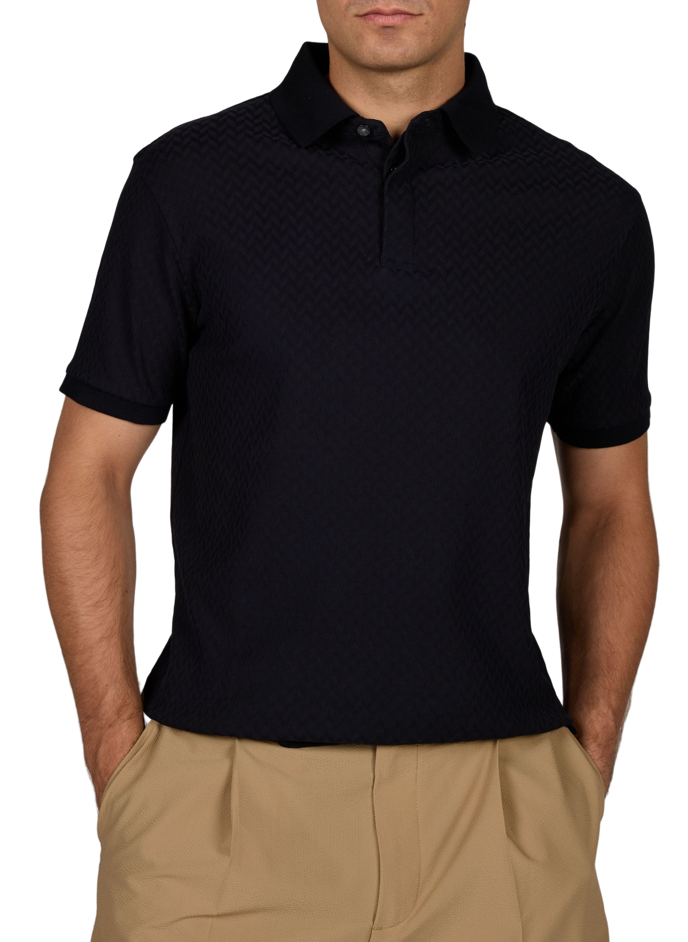 Straight cotton polo shirt EMPORIO ARMANI Blue