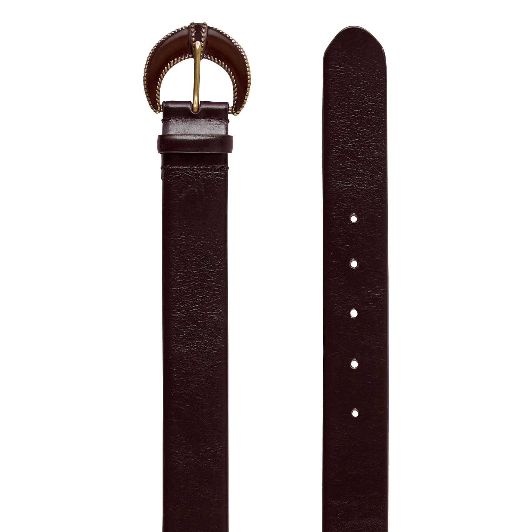Ceinture à boucle en cuir brendon BA&SH Marron