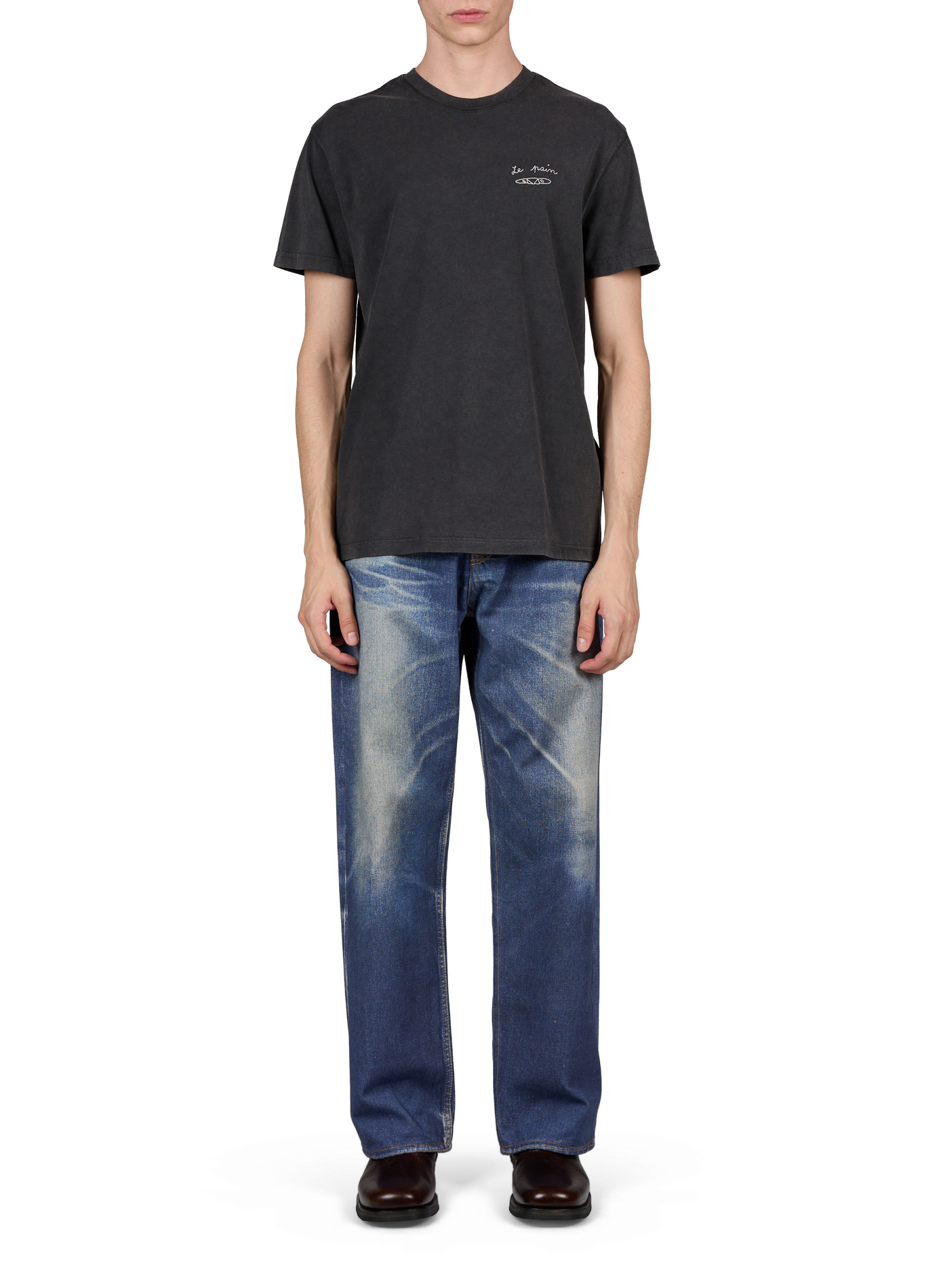 Tee-shirt uni à broderies MAISON LABICHE Noir