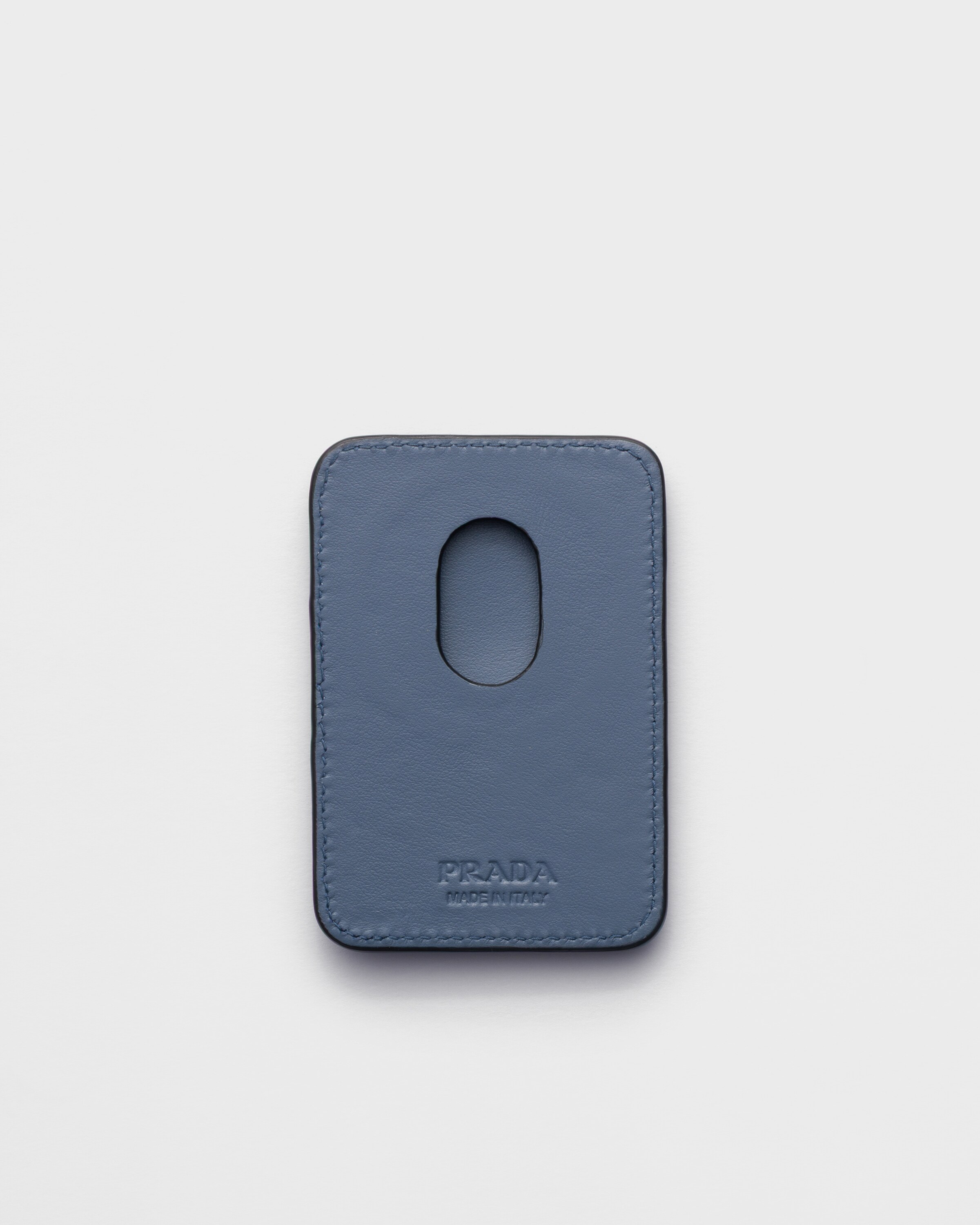 Porte-cartes en cuir saffiano PRADA Bleu