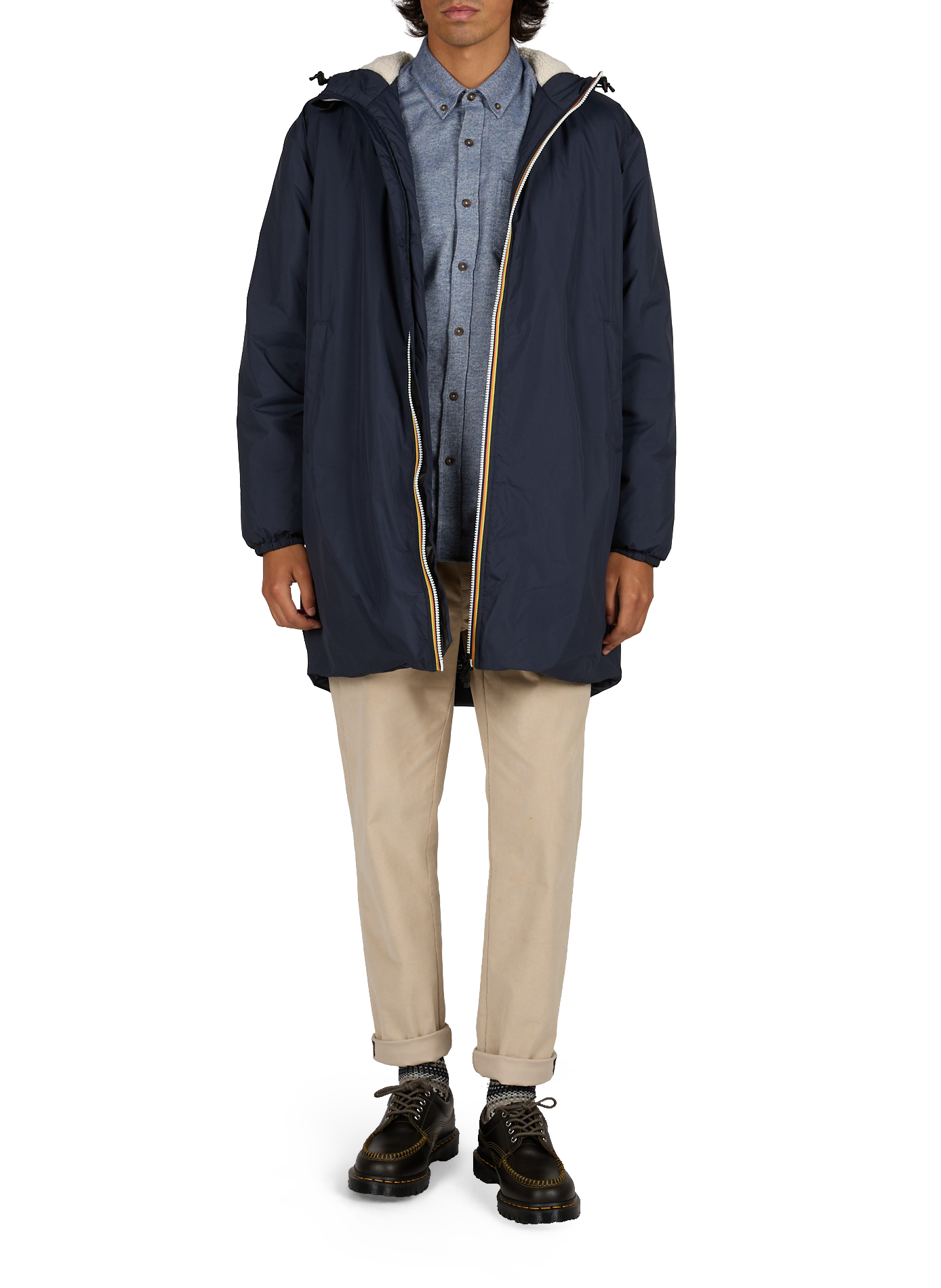 Mid-length hooded jacket K-WAY Blue