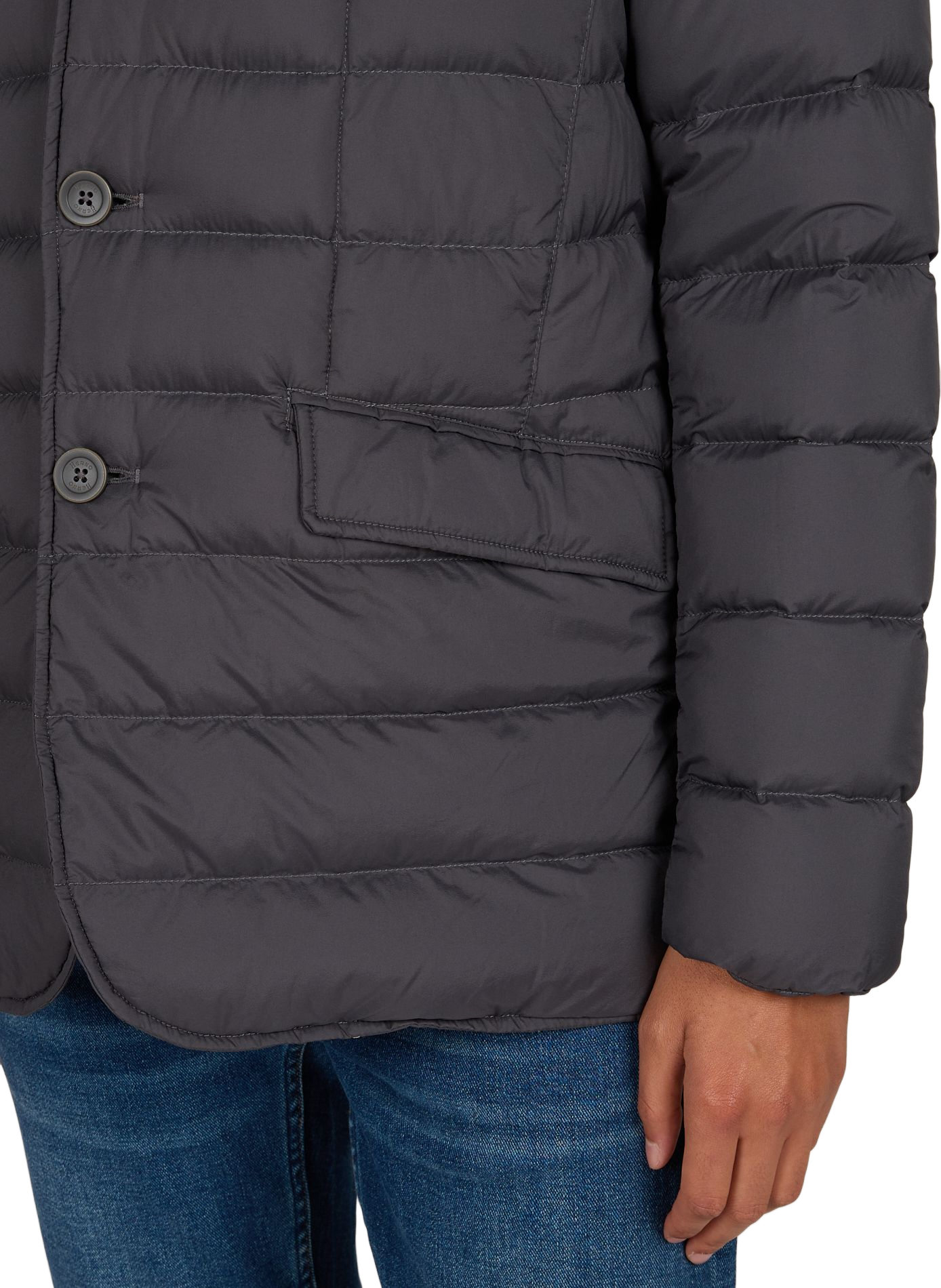 Straight puffer jacket with high neck HERNO Grey