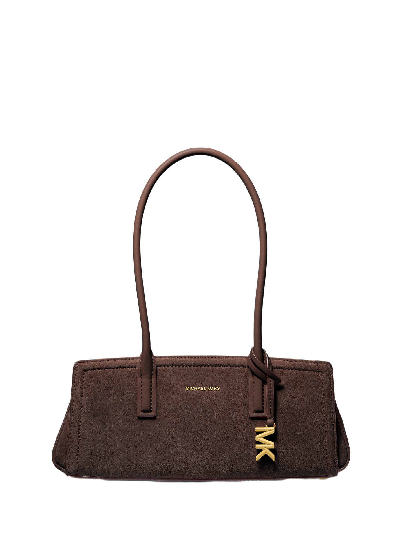 Laila leather handbag with metallic logo MICHAEL KORS Brown