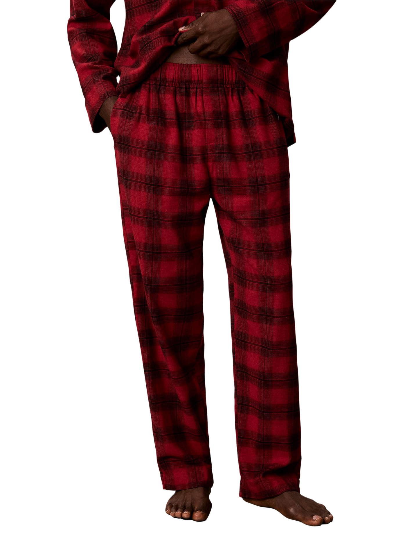 Pantalon de pyjama carreaux en coton CALVIN KLEIN Rot